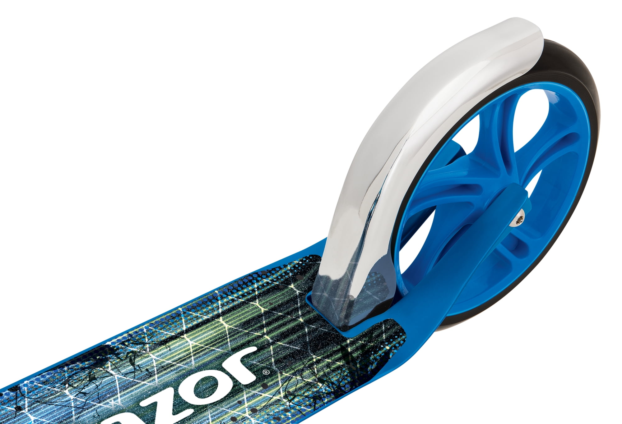 Razor A5 Lux Kick Scooter - Blue, Large 8" Wheels, Foldable, Lightweight for Child, Teen, and Adult - Image 3