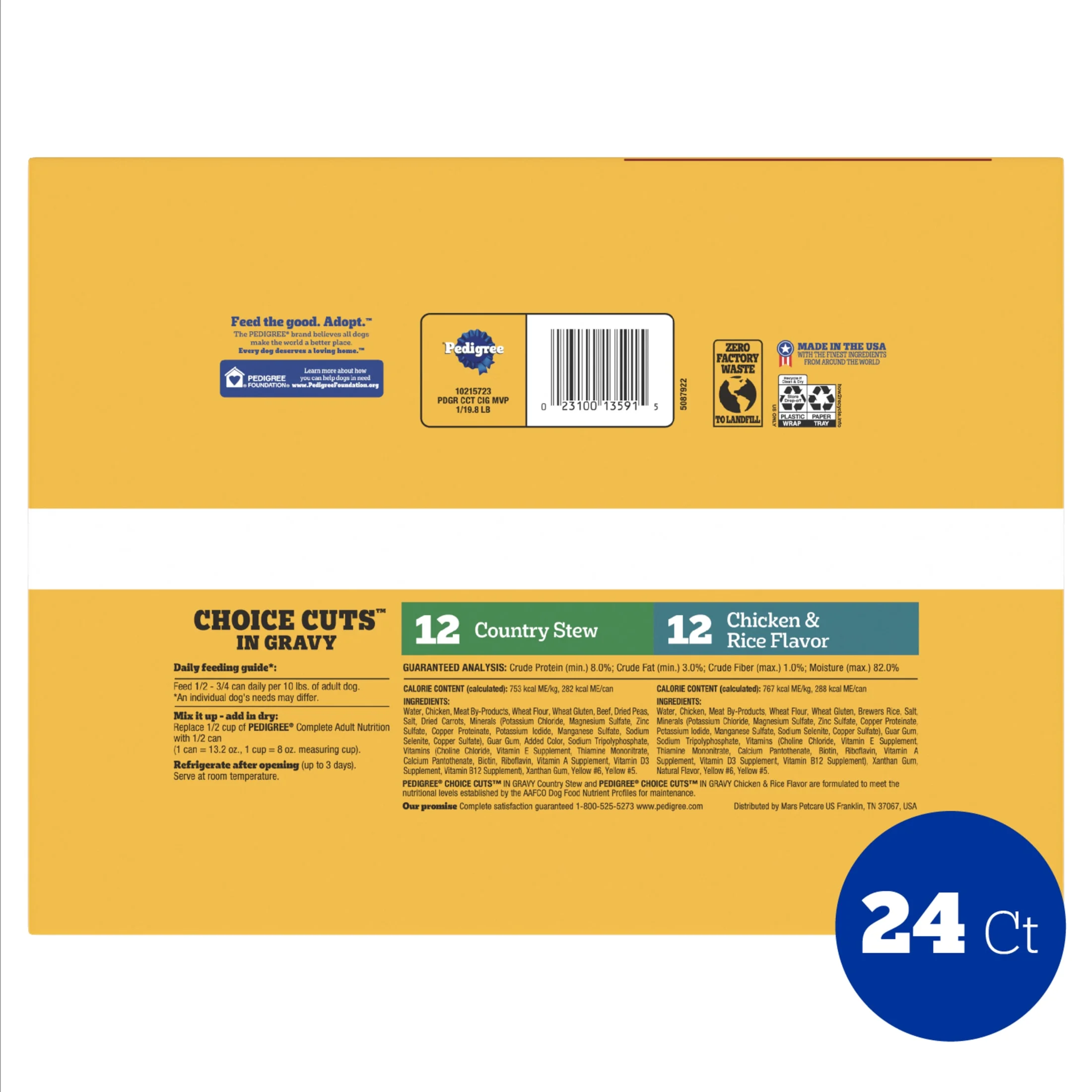 Pedigree Choice Cuts In Gravy Adult Wet Dog Food Chicken & Rice Multipack, 13.2 oz Cans 24 Pack - Image 4