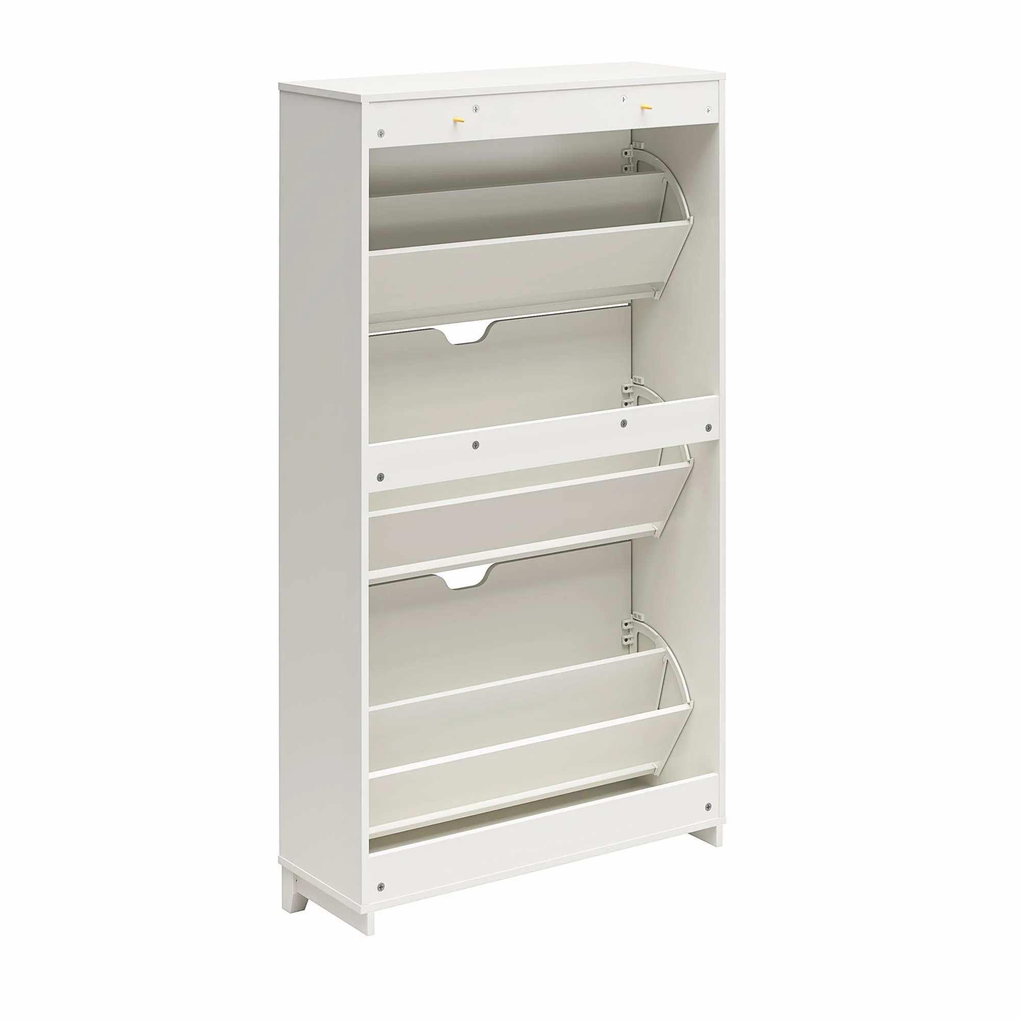 Mainstays 3-Tier Shoe Storage Cabinet, White - Image 3