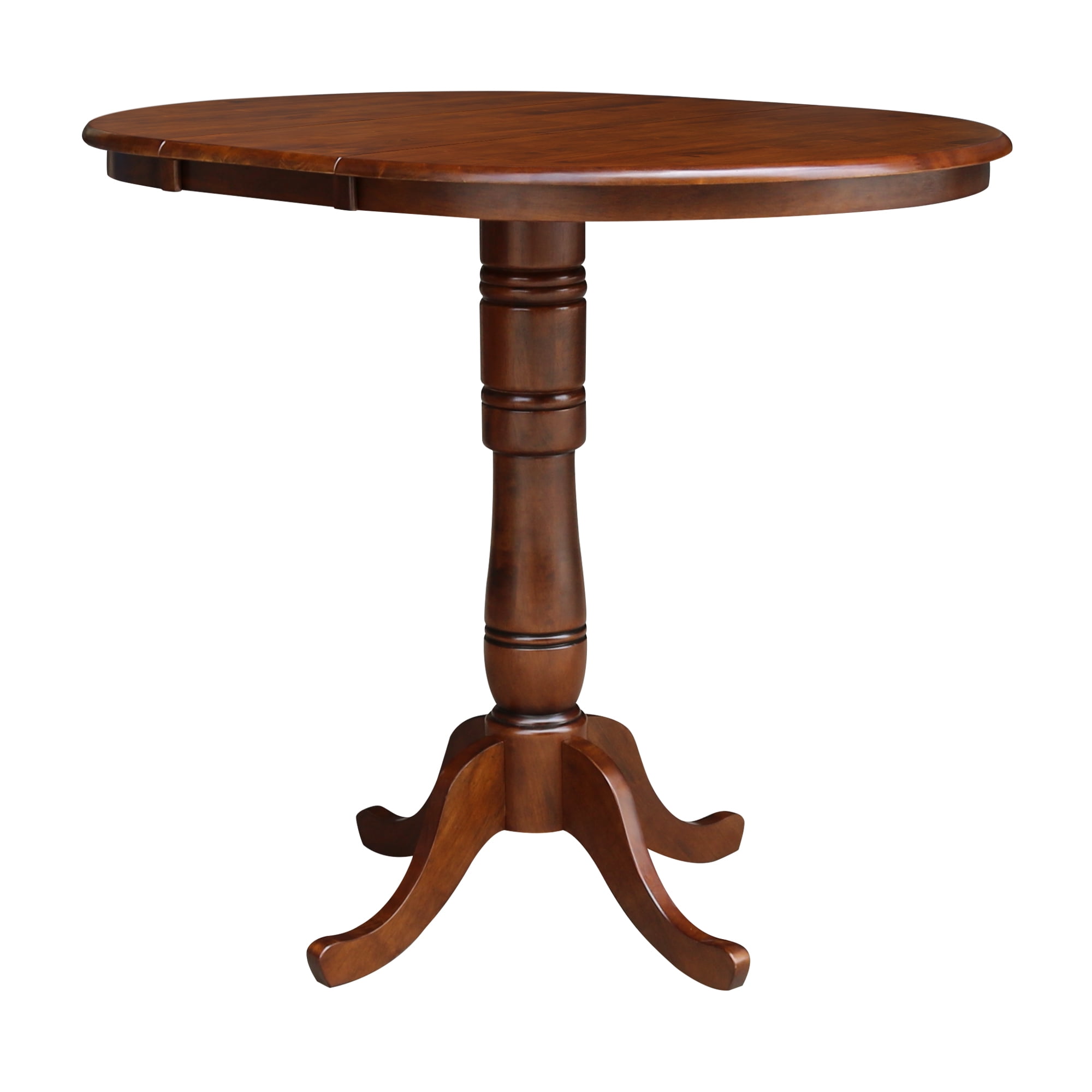 36" Round Top Pedestal Table with 12" Leaf, 40.9"H - Image 3