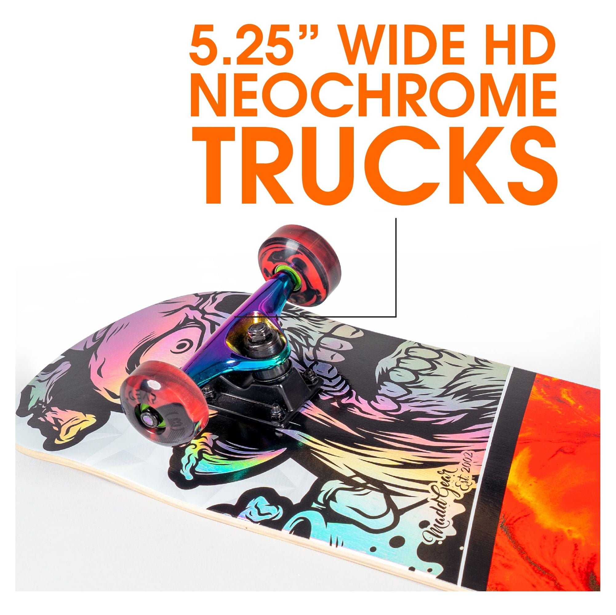 Madd Gear Skateboard 31 x 8 Inch Grind Complete Canadian Maple Deck Pro Aluminum Oil Slick Trucks - Image 8