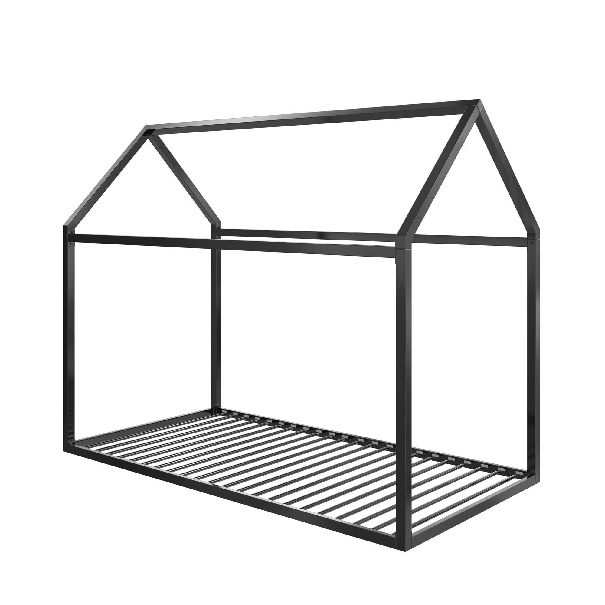 Max & Finn Skyler Metal Montessori House Bed, Twin, Black - Image 4