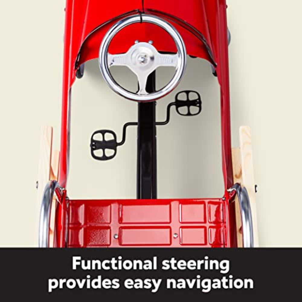 Kid Trax Toddler Classic Pedal Car, Kids 3-5 Years Old, Max Weight 60 lbs, Durable Steel, Fire Truck - Image 2