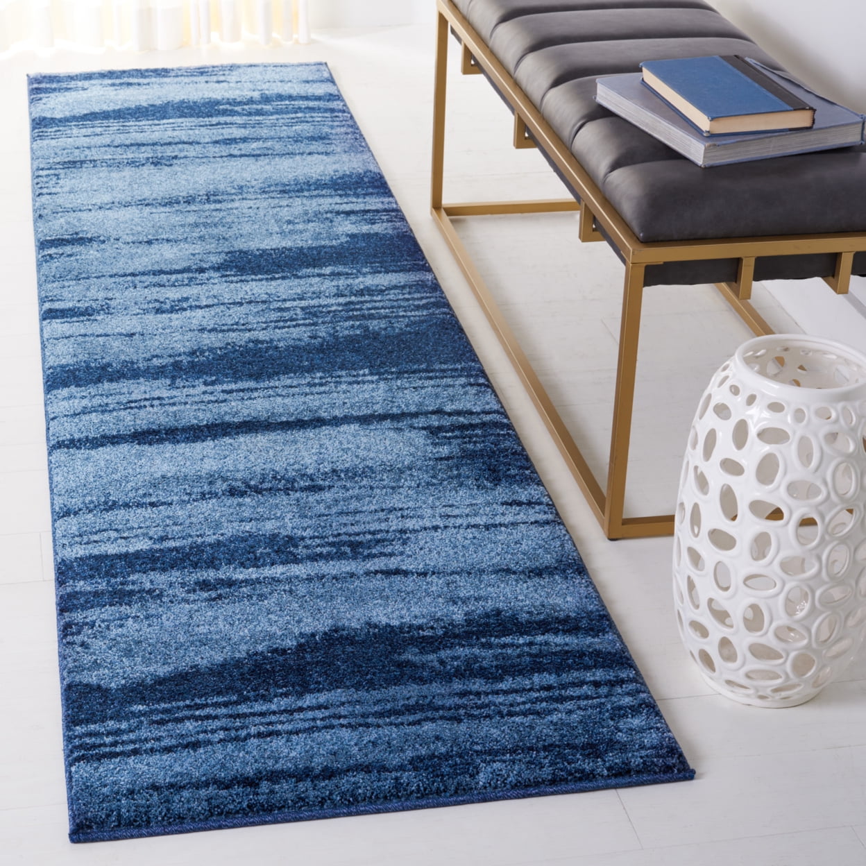 SAFAVIEH Retro Chantel Abstract Area Rug, Light Blue/Blue, 5' x 8' - Image 7