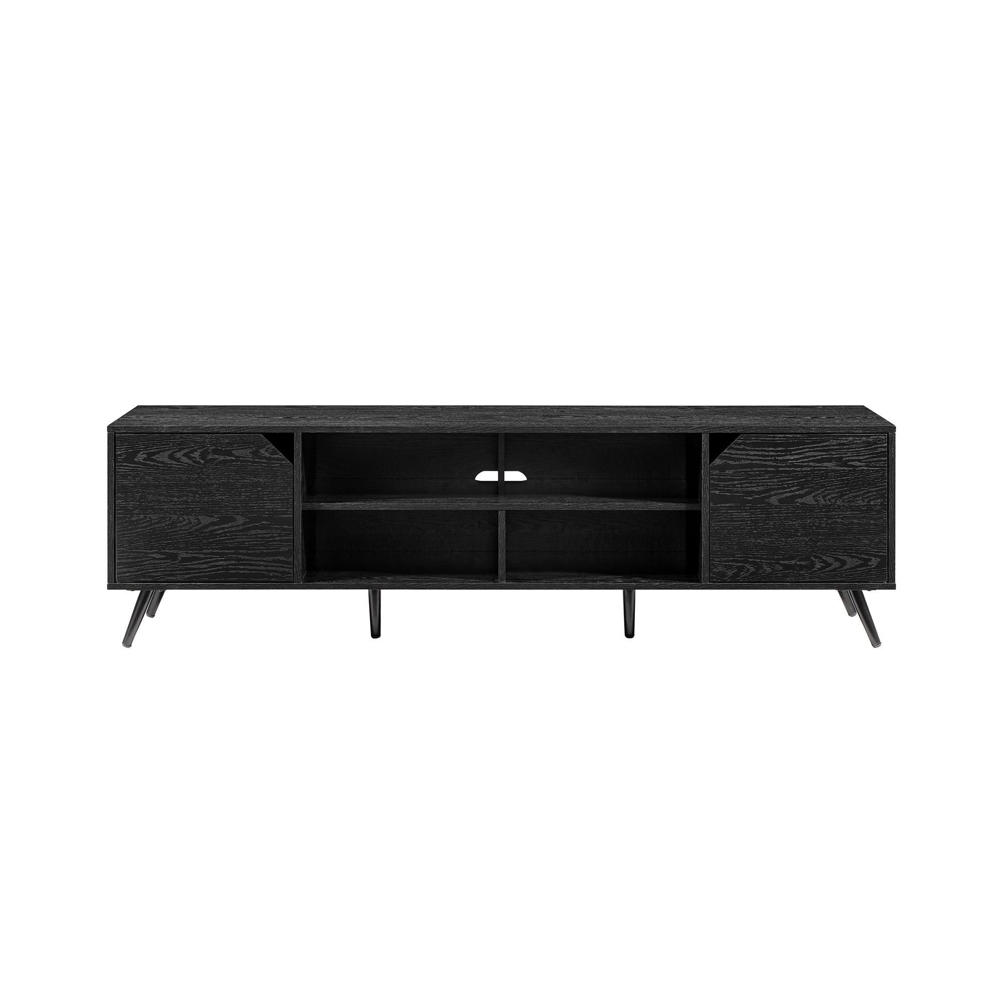 Walker Edison Mid-Century Modern Angle-Door TV Stand for TVs up to 80", Black - Image 9