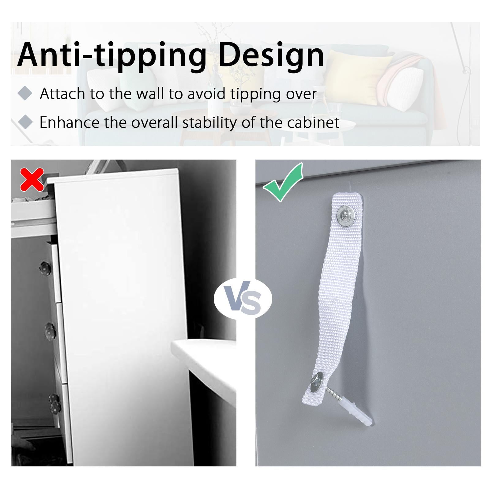 Giantex 3-Shelf Corner Cabinet, Freestanding Bathroom Floor Cabinet with Double Shutter Doors and Adjustable Shelf, Suitable for Bathroom, Living Room, Bedroom, Kitchen, 22 x 13 x 31.5 inches - Image 9