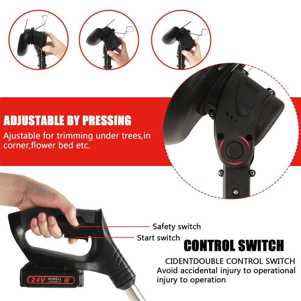 Paddsun Electric Weed Eater Lawn Edger Cordless Grass String Trimmer Cutter 24V &Battery - Image 4