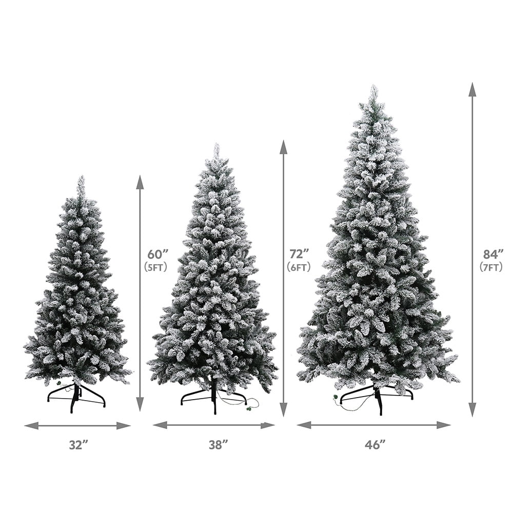 Abble 5 Ft Pre-Lit LED Snow Flocked Artificial Christmas Tree 60"H - Image 4