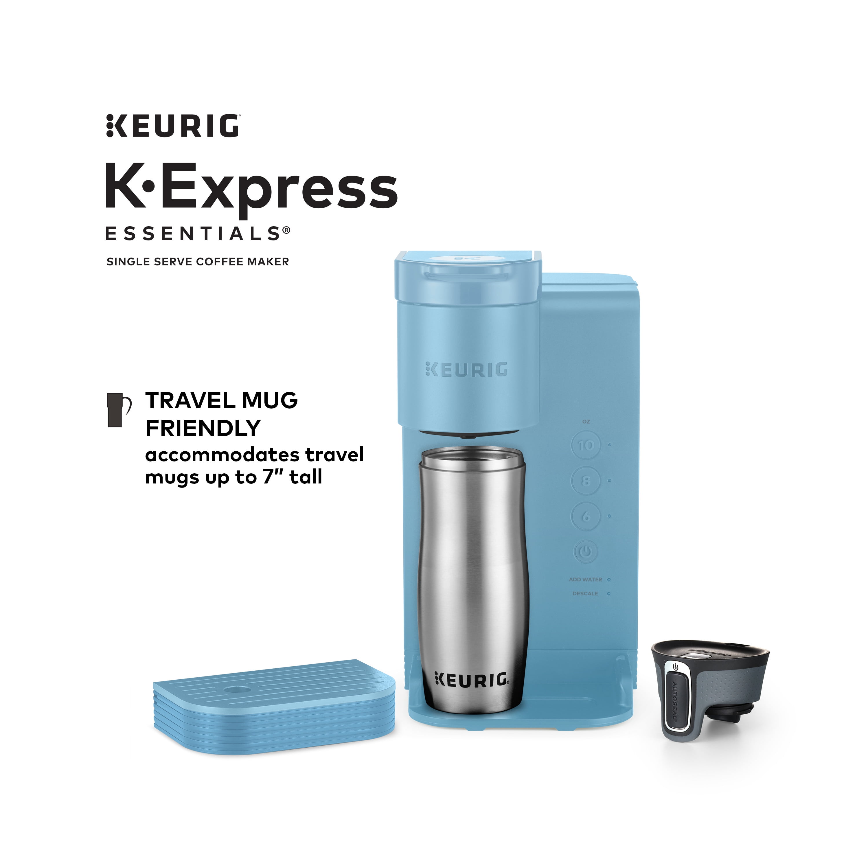 (2 pack) Keurig K-Express Essentials Sky Blue Single-Serve K-Cup Pod Coffee Maker - Image 8