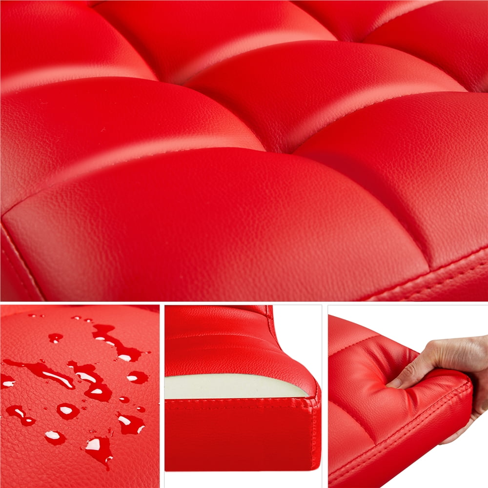 Alden Design Modern Adjustable Counter Height Bar Stools with Backrest, Set of 2, Red - Image 9