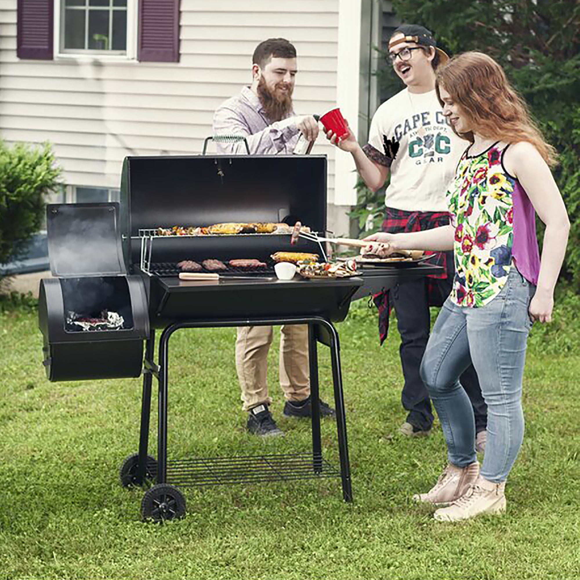 Royal Gourmet 30" CC1830S Steel Charcoal Grill with Offset Smoker - Image 6
