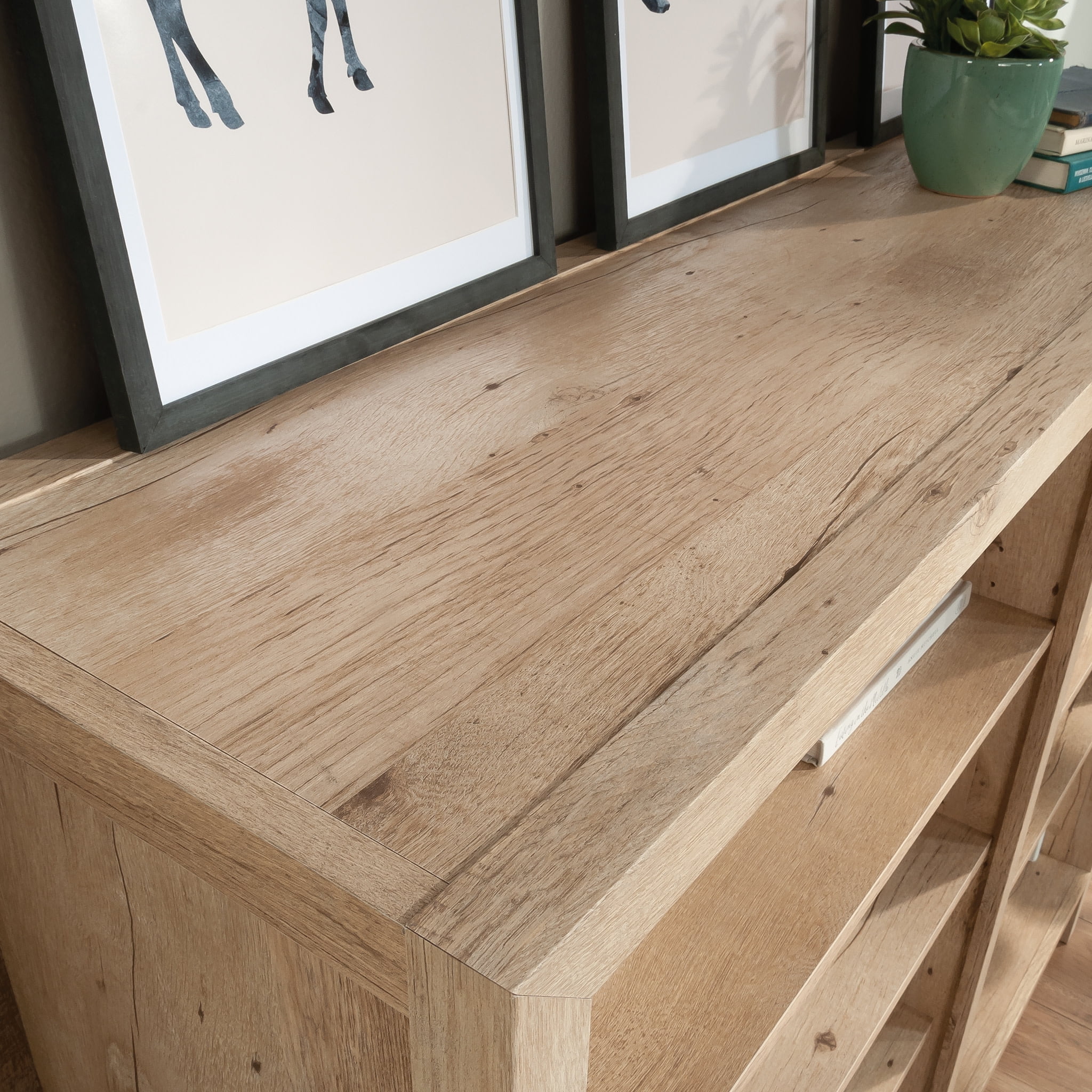 Sauder Pacific View Cubby Storage Bookcase, Prime Oak Finish - Image 6