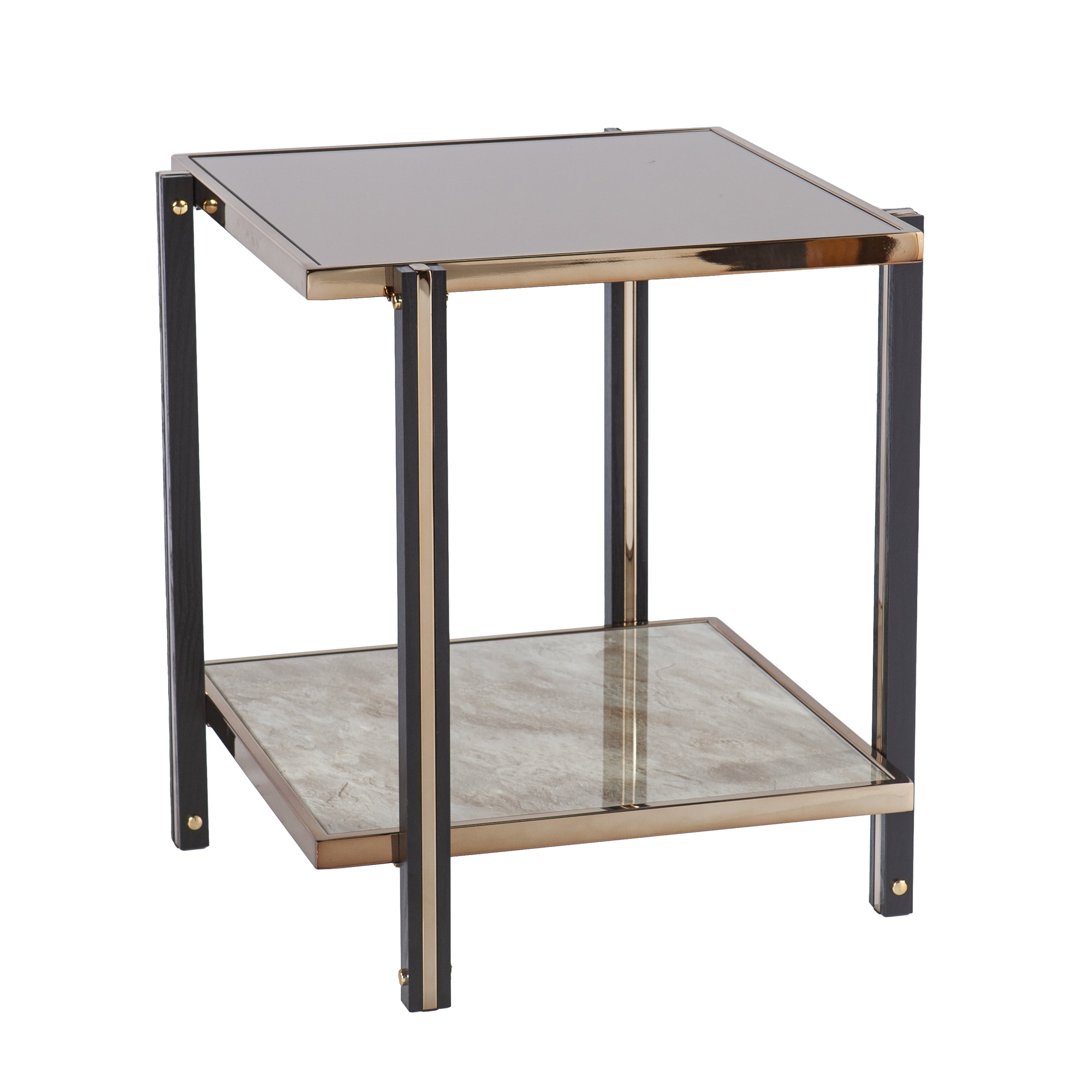 SEI Furniture Thornsett End Table with Mirrored Top 22.25 x 24 Freestanding End Tables - Image 2