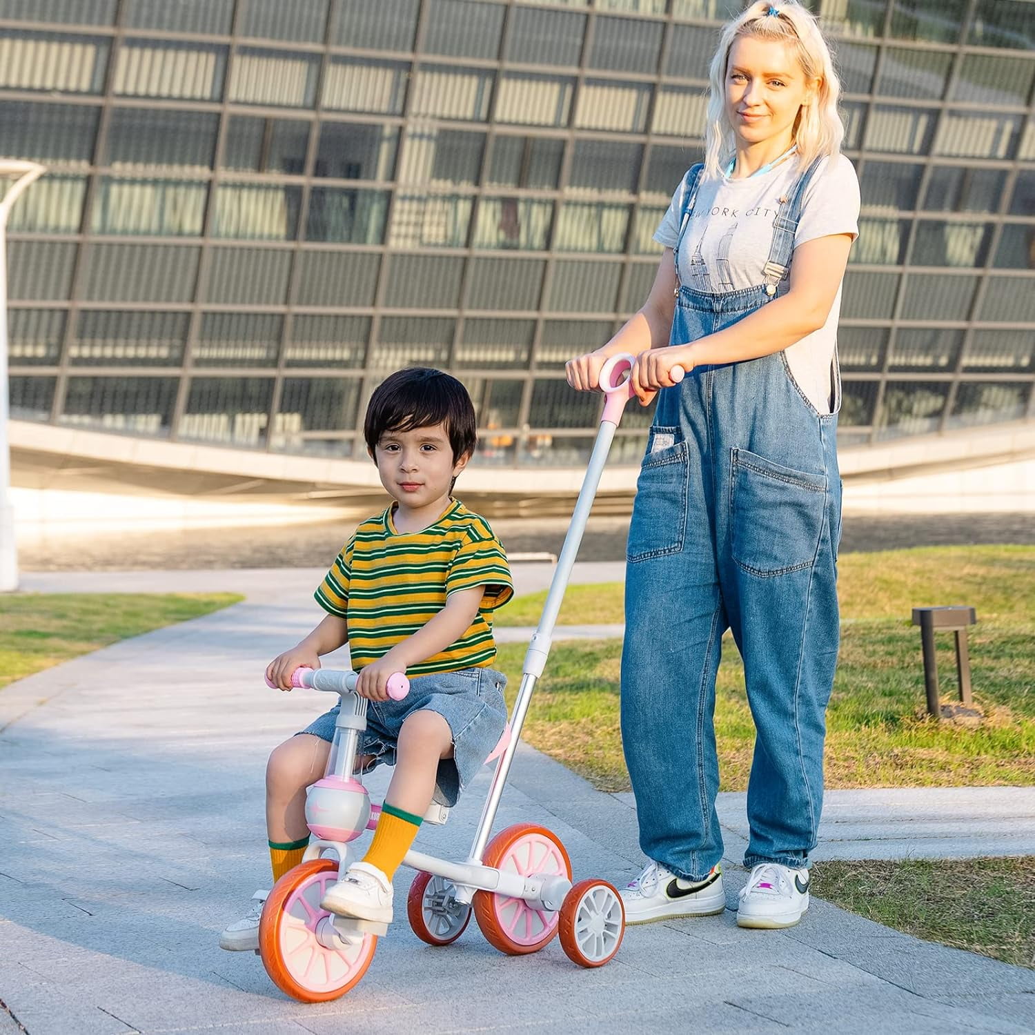 XJD 7-in-1 Toddler Bike with Push Handle for 1 Year to 4 Years Old Kids, Toddler Tricycle Kids Trikes Tricycle, Gift & Toys for Boy & Girl, Balance Training, Removable Pedals - Image 6