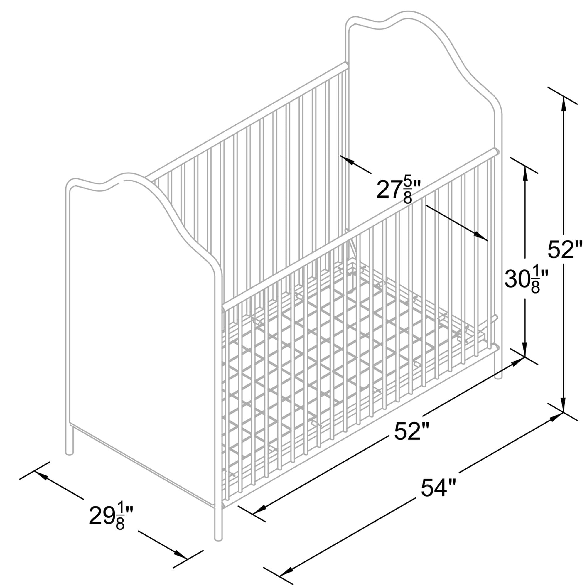 Little Seeds Piper Upholstered Metal Crib, Gold - Image 7