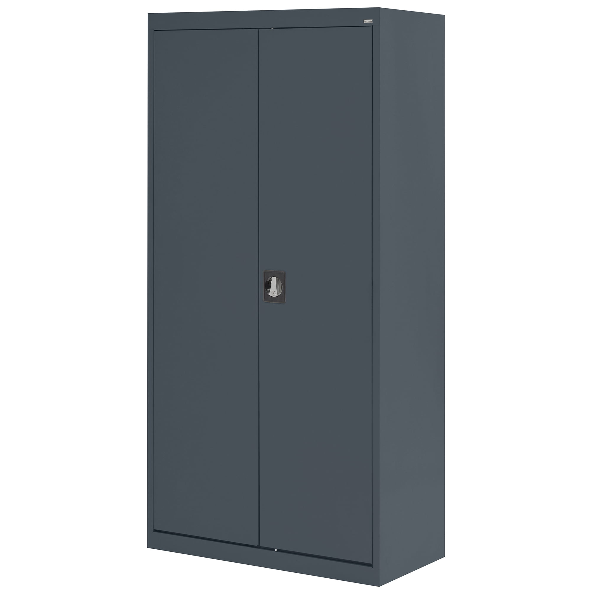 Sandusky Lee 36"W x 18"D x 72"H 5-Shelf Freestanding Steel Storage Cabinet with Recessed Handle, Charcoal Gray - Image 9