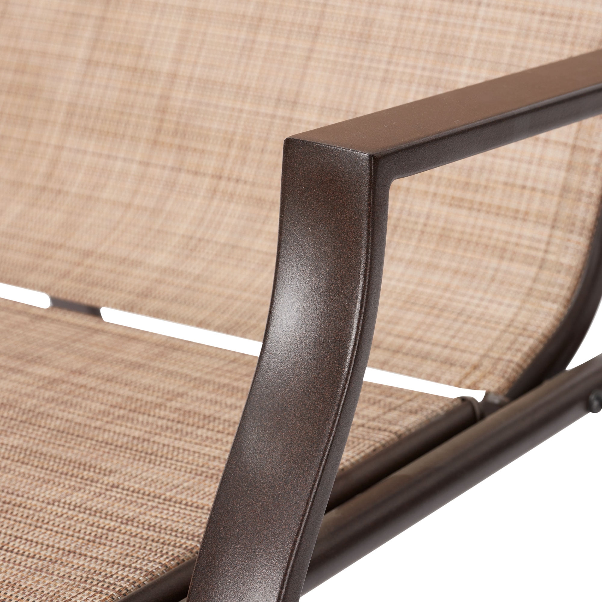 Mainstays Sand Dune Reclining Steel Outdoor Chaise Lounge - Set of 2, Tan - Image 2