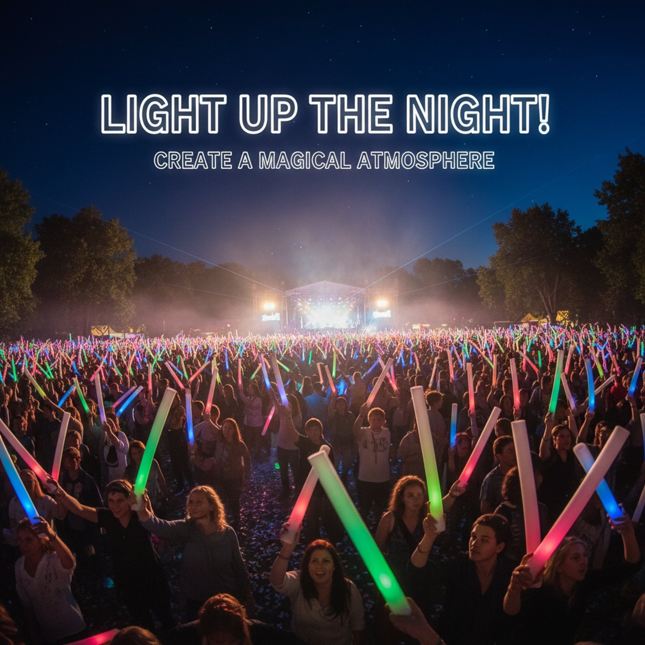 16" LED Glow Foam Sticks - 100 Pack MultiColor Light-Up Stick Batons for Parties, Shows & Events by PartyGlowz - Image 2