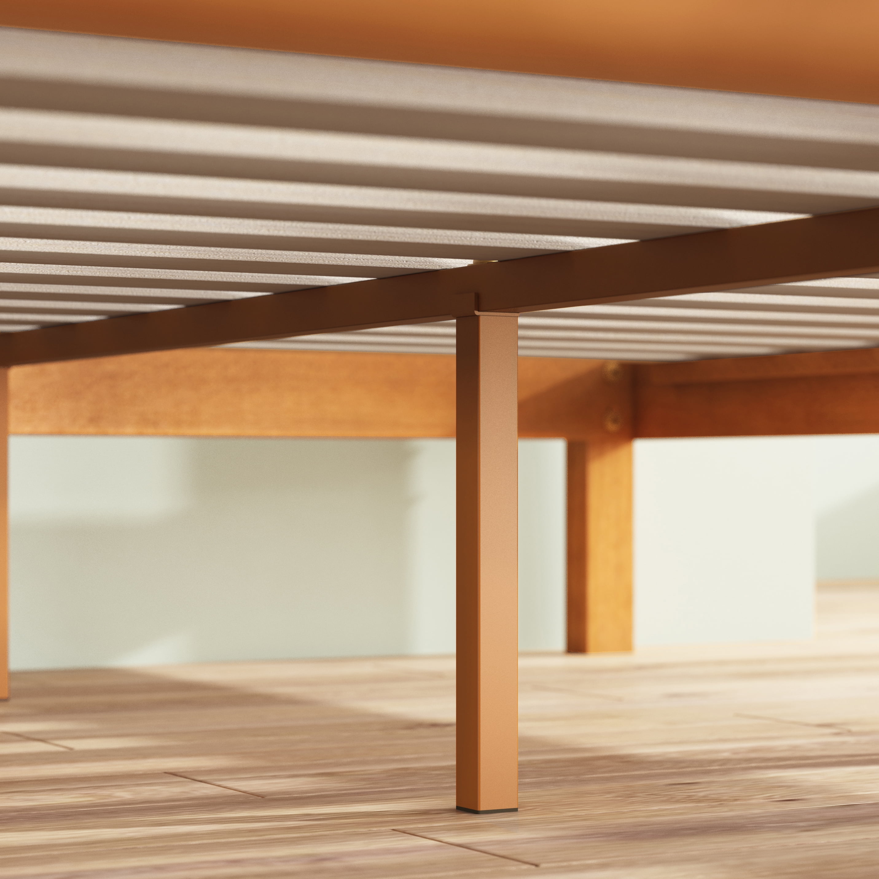 Zinus Alexia 37" Wood Platform Bed with Headboard, Rustic Pine, Full - Image 6