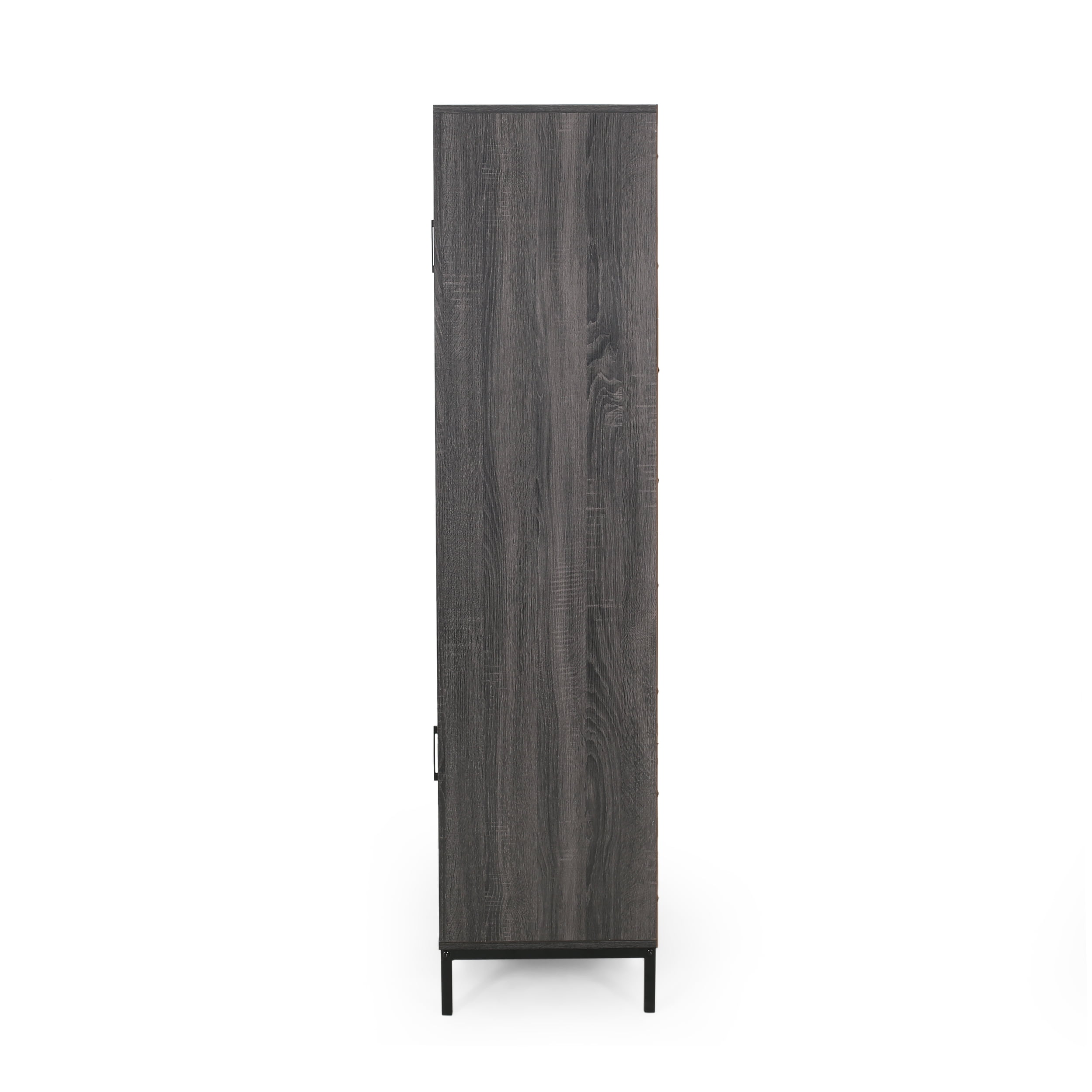 Noble House Lumiere Contemporary Faux Wood Cube Unit Bookcase, Dark Gray and Black - Image 2
