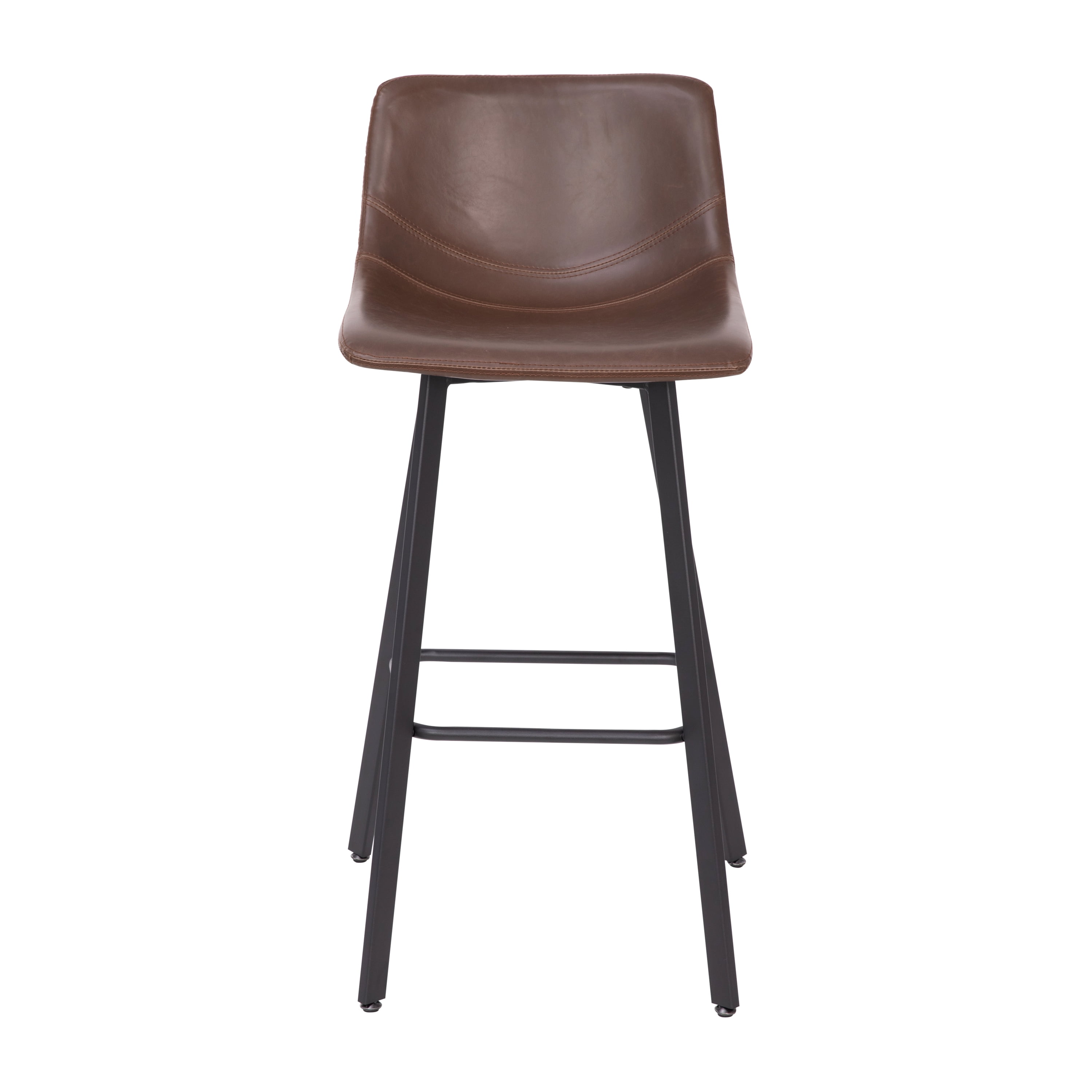 Flash Furniture Caleb Collection LeatherSoft Barstool, Chocolate Brown/Black - Image 8