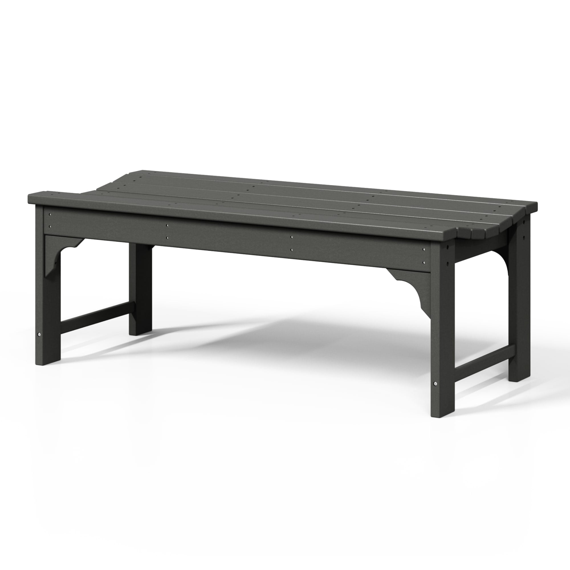 WestinTrends Malibu 46" length backless Outdoor Garden Bench, Gray - Image 9