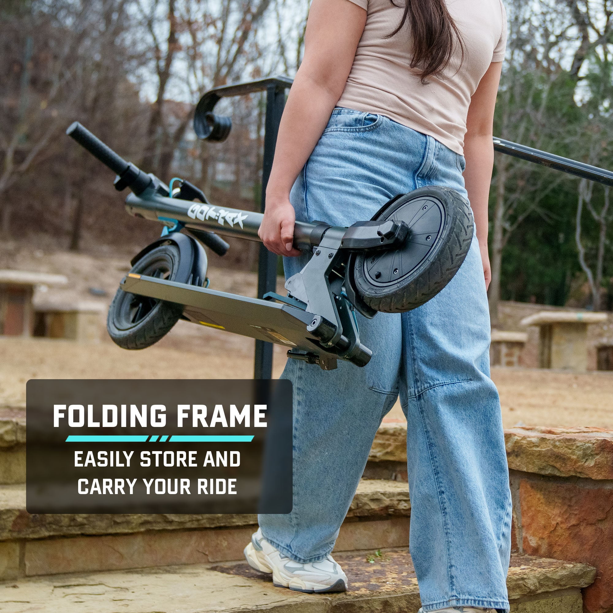 GOTRAX Rival Adult Electric Scooter, 8.5" Pneumatic Tire, Max 12 mile Range and 15.5Mph Speed, 250W Foldable Escooter for Adult, Black - Image 5