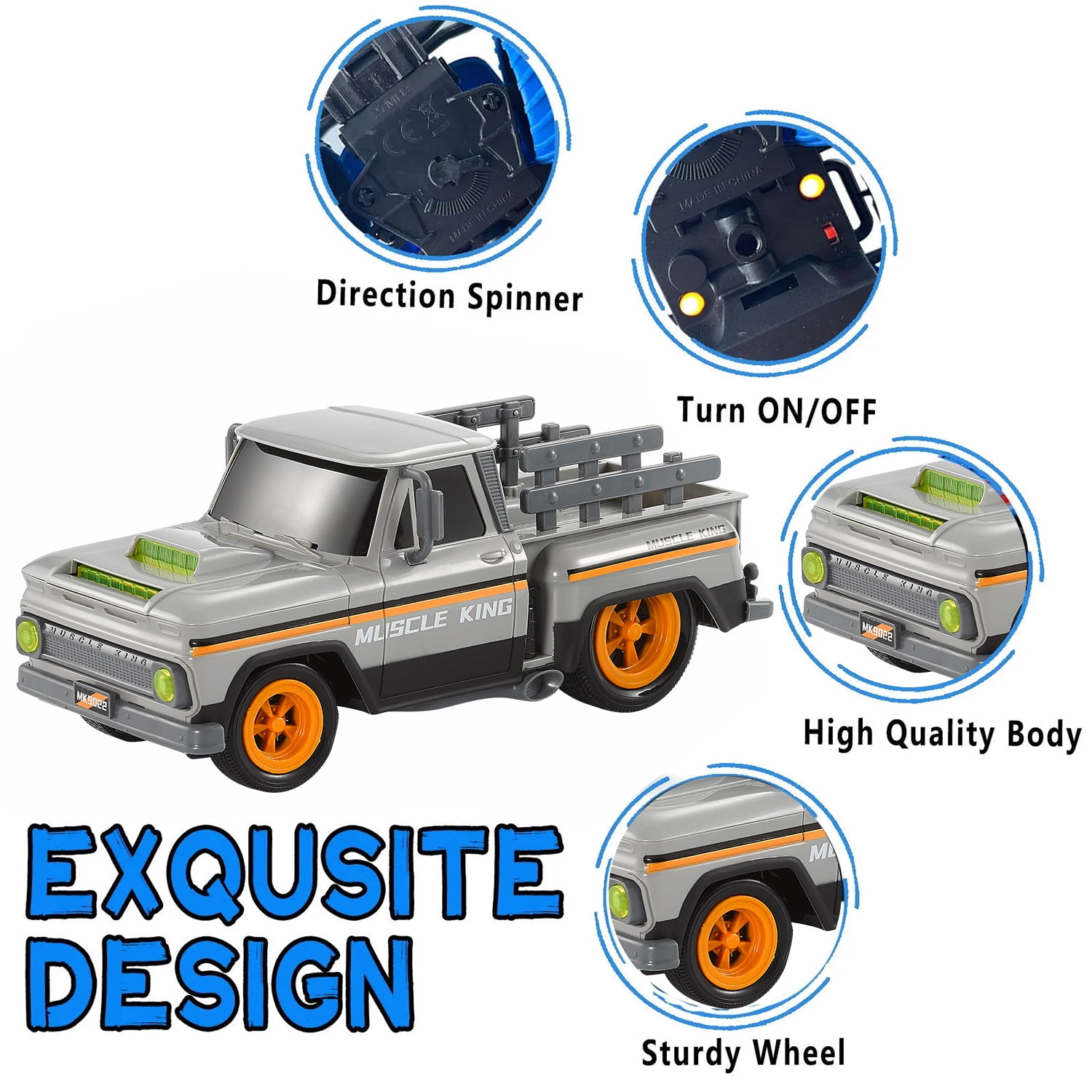 Creative Double Star Pickup Trucks Remote Control Car 1/14 Scale Truck Toys , 2.4GHz Four-Wheel Drive Toy Trucks for 3+ Year Old Boy Birthday Gift Kids Toys - Image 3