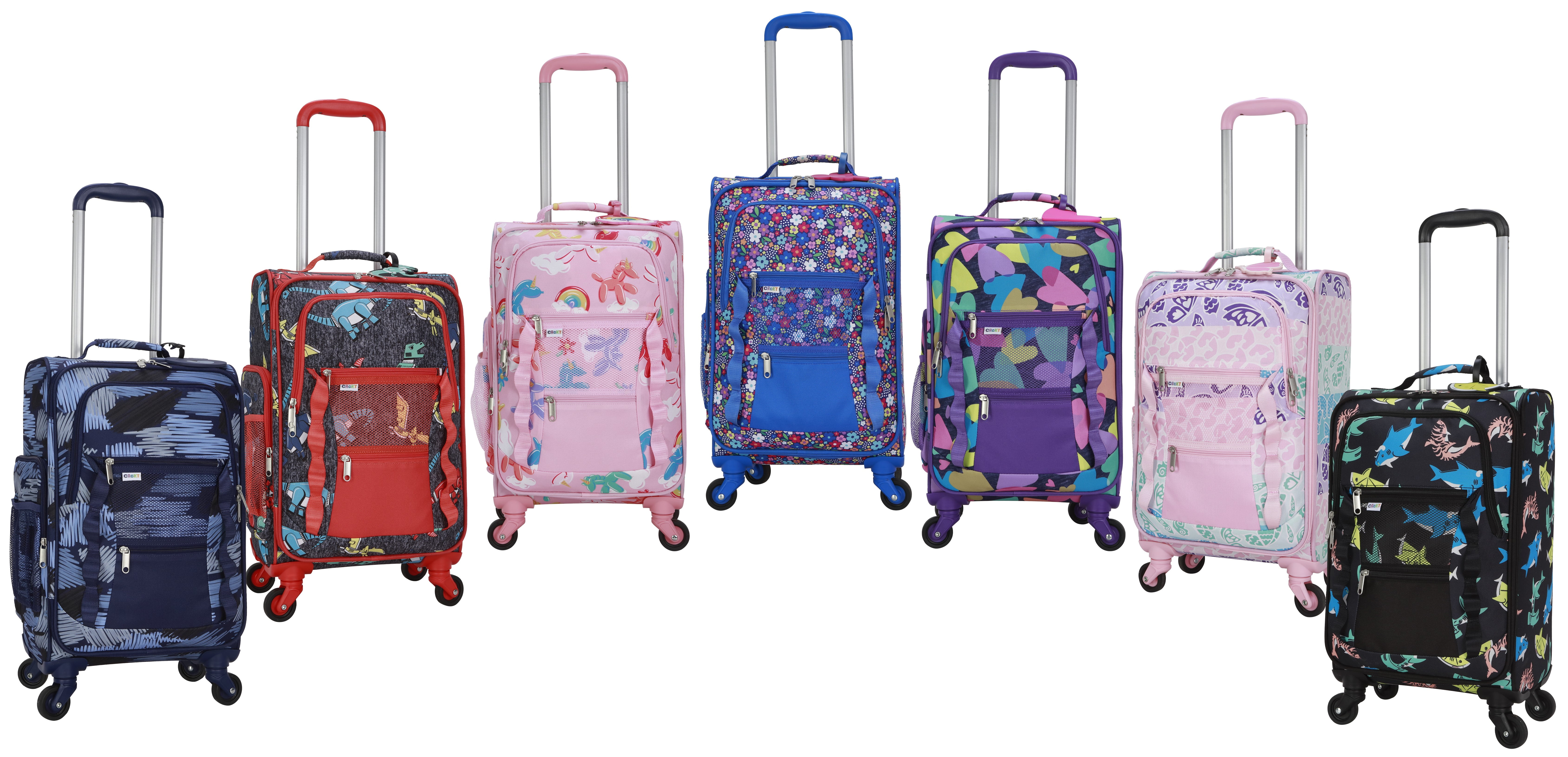 CRCKT 3 Piece Set Social Butterfly 21-inch Softside with Packing Cube and Luggage Tag, Pink Social Butterfly - Image 8