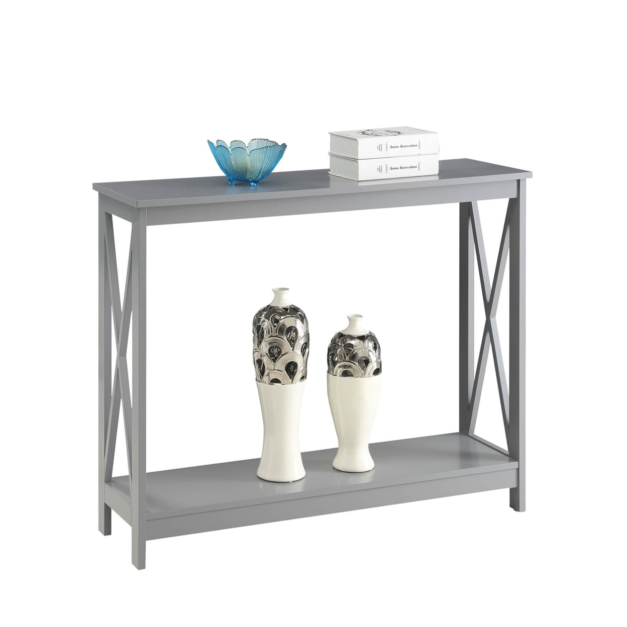 Convenience Concepts Oxford Console Table in Gray Wood Finish - Image 2