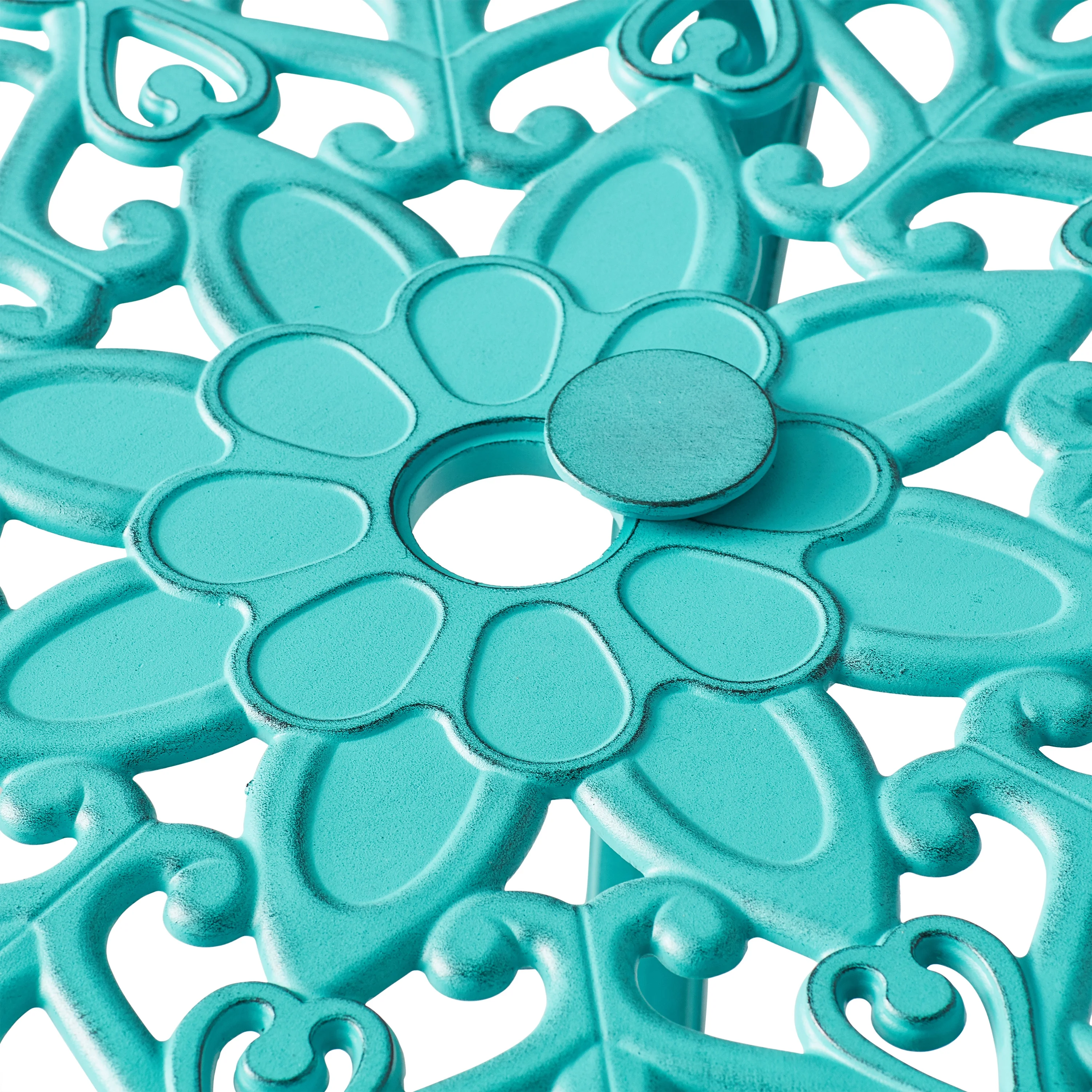 The Pioneer Woman Goldie 3-Piece Cast Aluminum Garden Bistro Set, Teal - Image 2