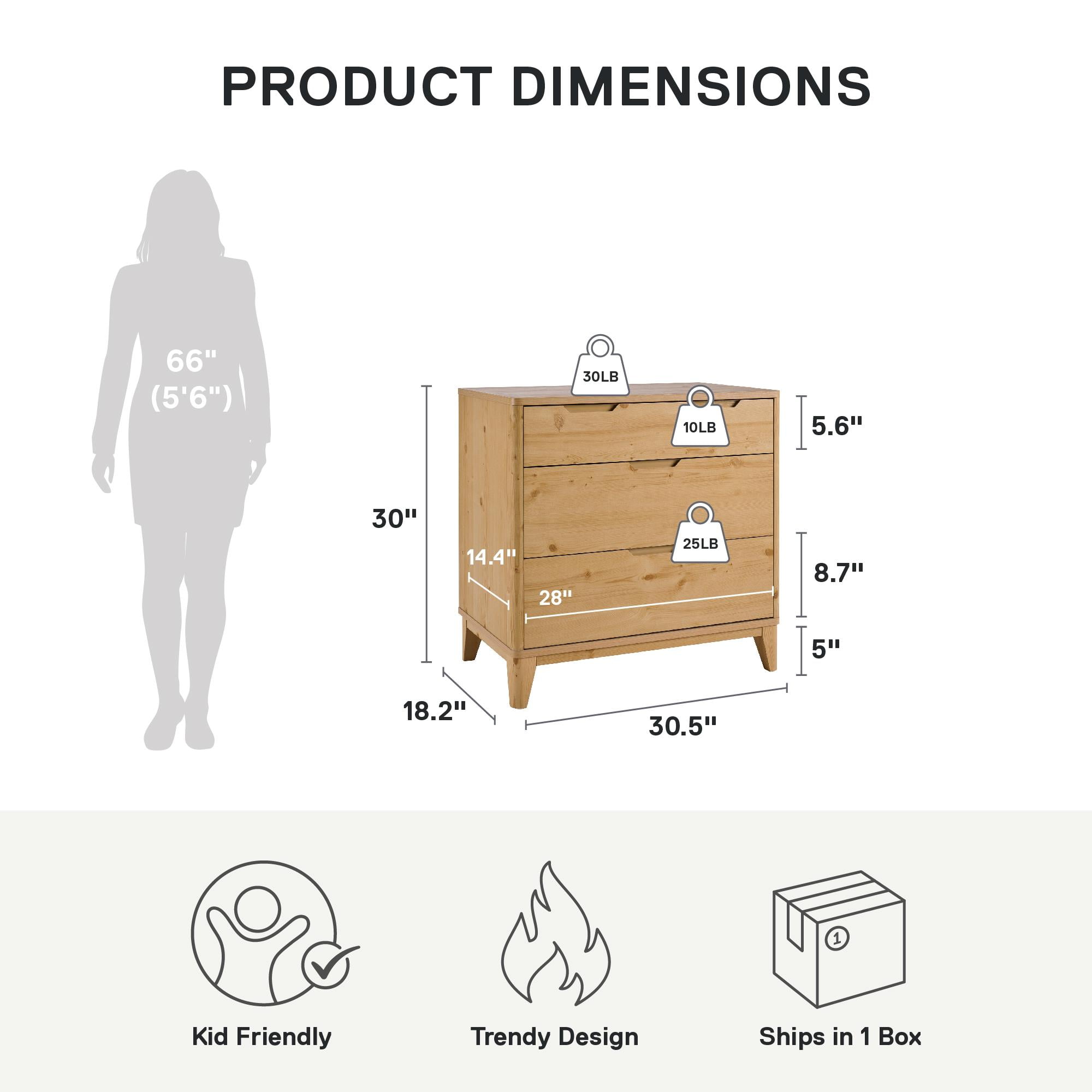 Better Homes & Gardens Leighton 3 Drawer Dresser, Natural - Image 6