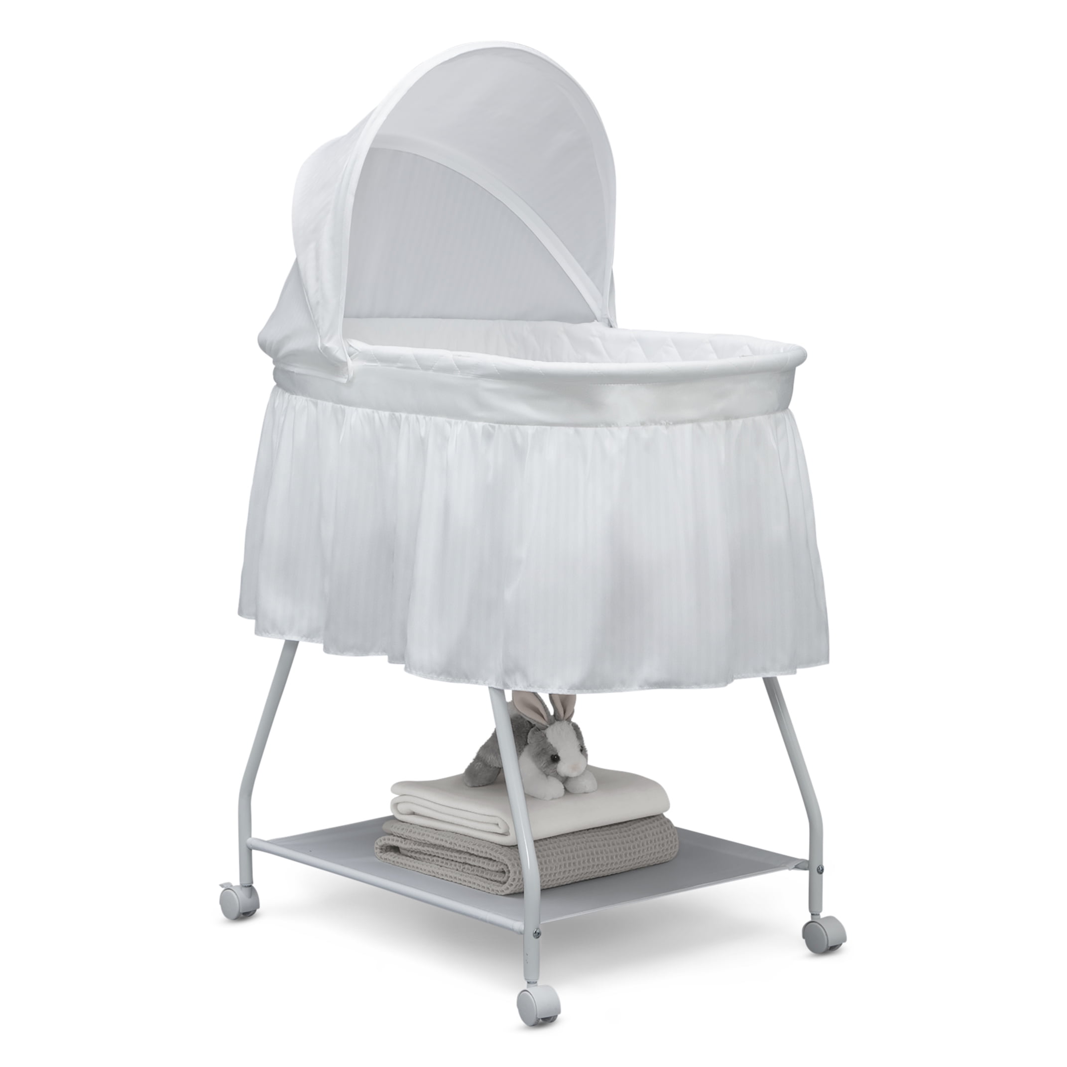 Delta Children Classic Sweet Beginnings Bassinet, White - Image 6