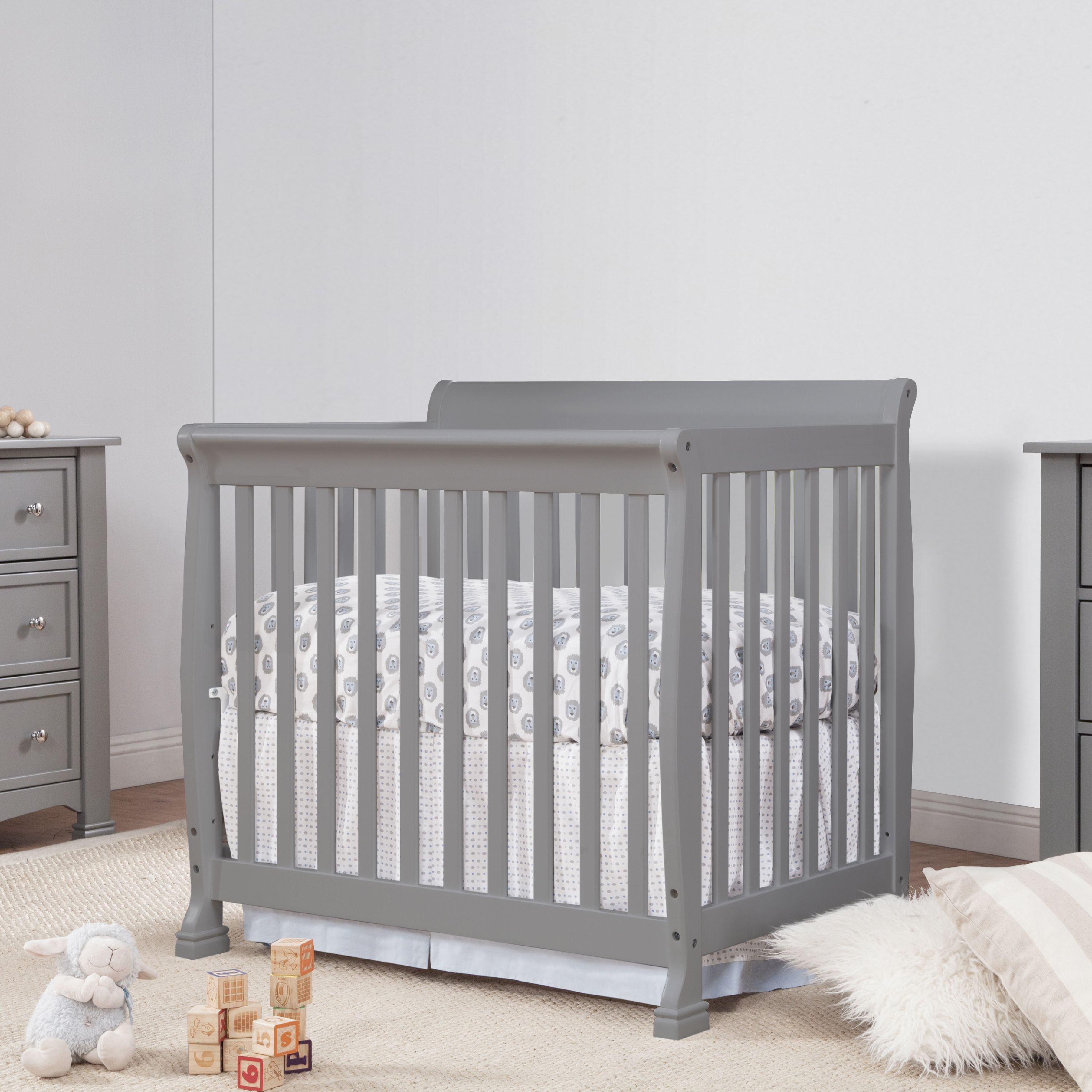 DaVinci Kalani 4-in-1 Convertible Mini Crib, Gray - Image 2