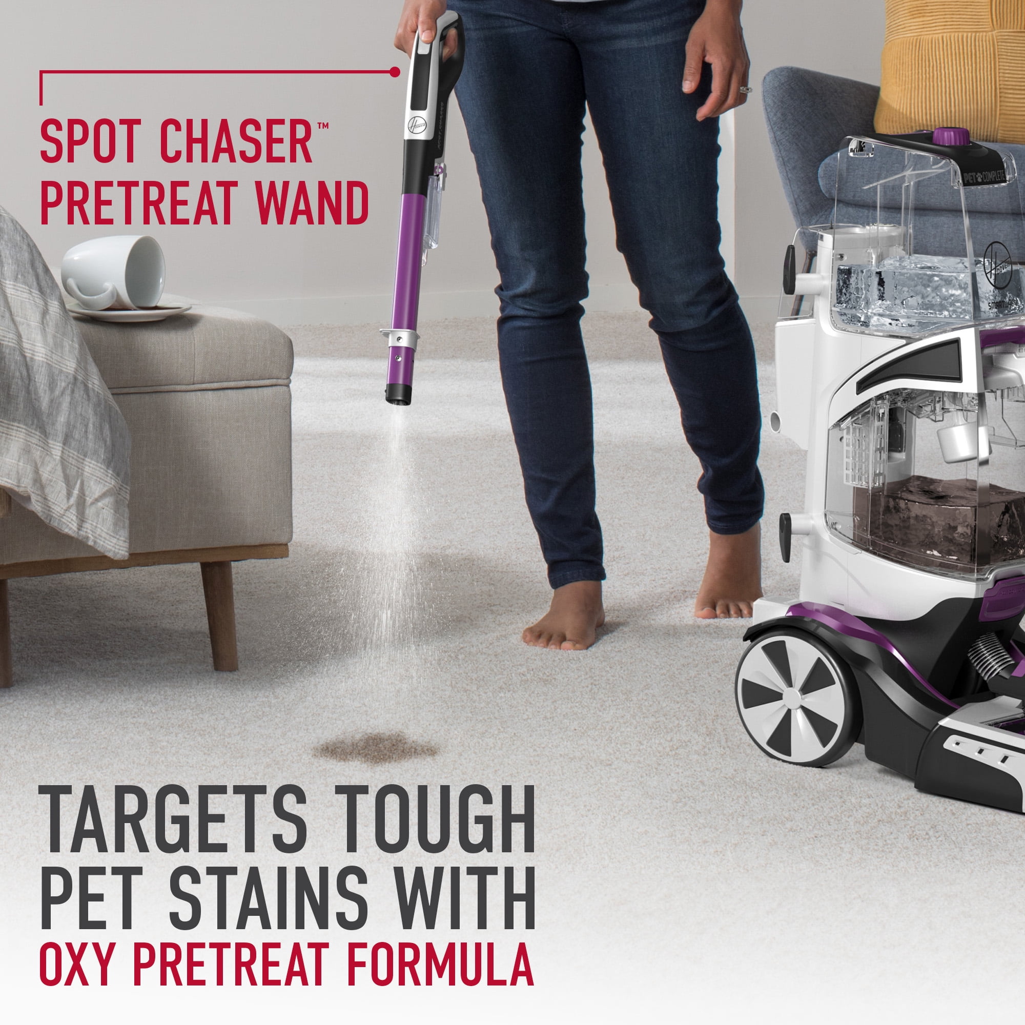 Hoover SmartWash Pet, Complete Automatic Upright Carpet Washer, for Carpet and Upholstery, Eliminates Pet Stains and Odors, Pretreat Wand, FH53010 - Image 10