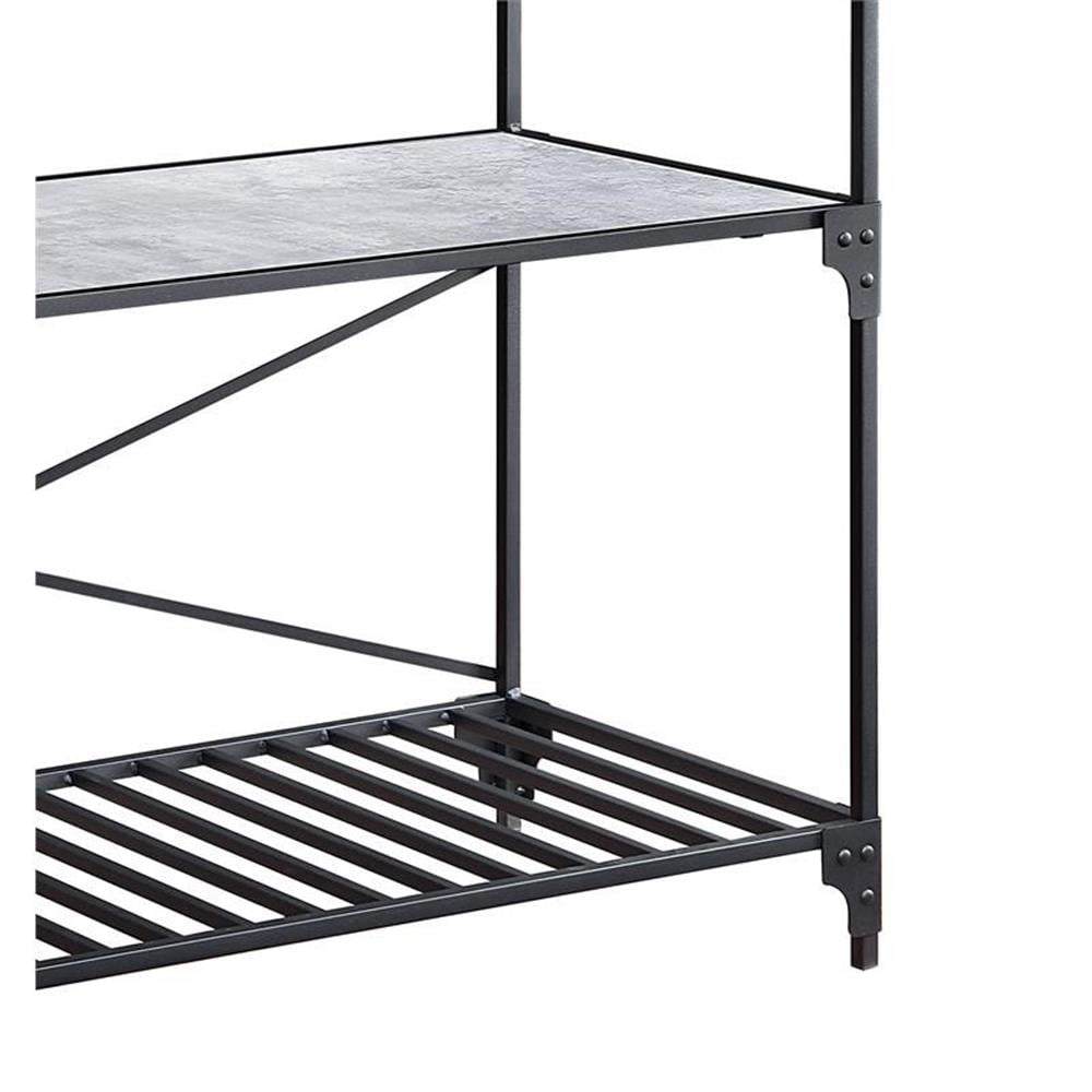 Acme Feivel Kitchen Island with Pull Out Table in Marble Top and Rustic Oak - Image 2