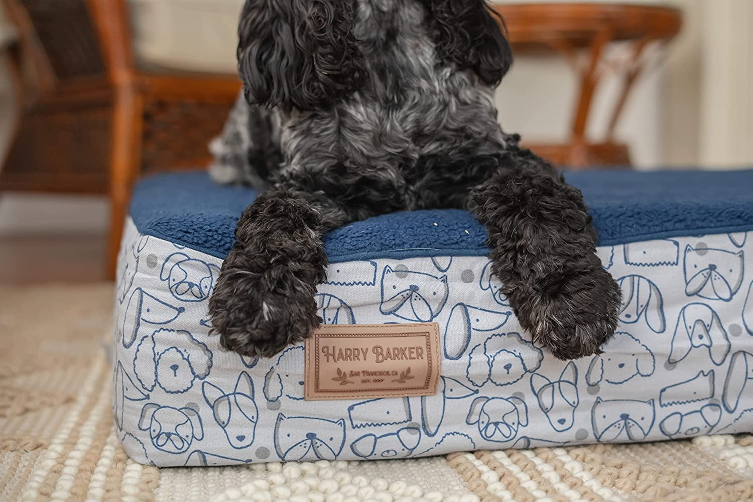 Harry Barker Premium Waterproof Orthopedic Pet Bed, 11 Inches Thick, Blue, Large - Image 5
