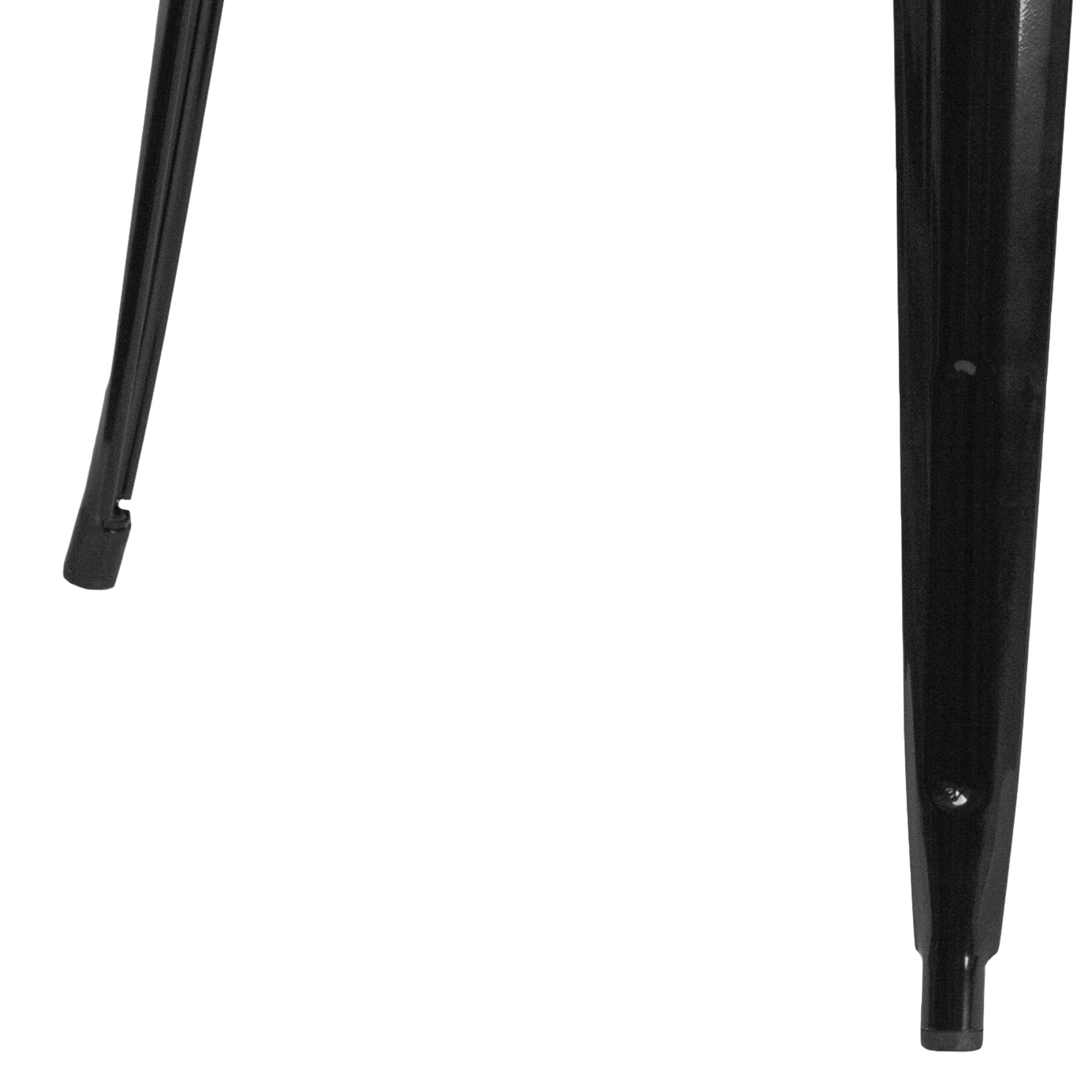 Flash Furniture Toby Commercial Grade 31.75" Square Black Metal Indoor-Outdoor Table - Image 3