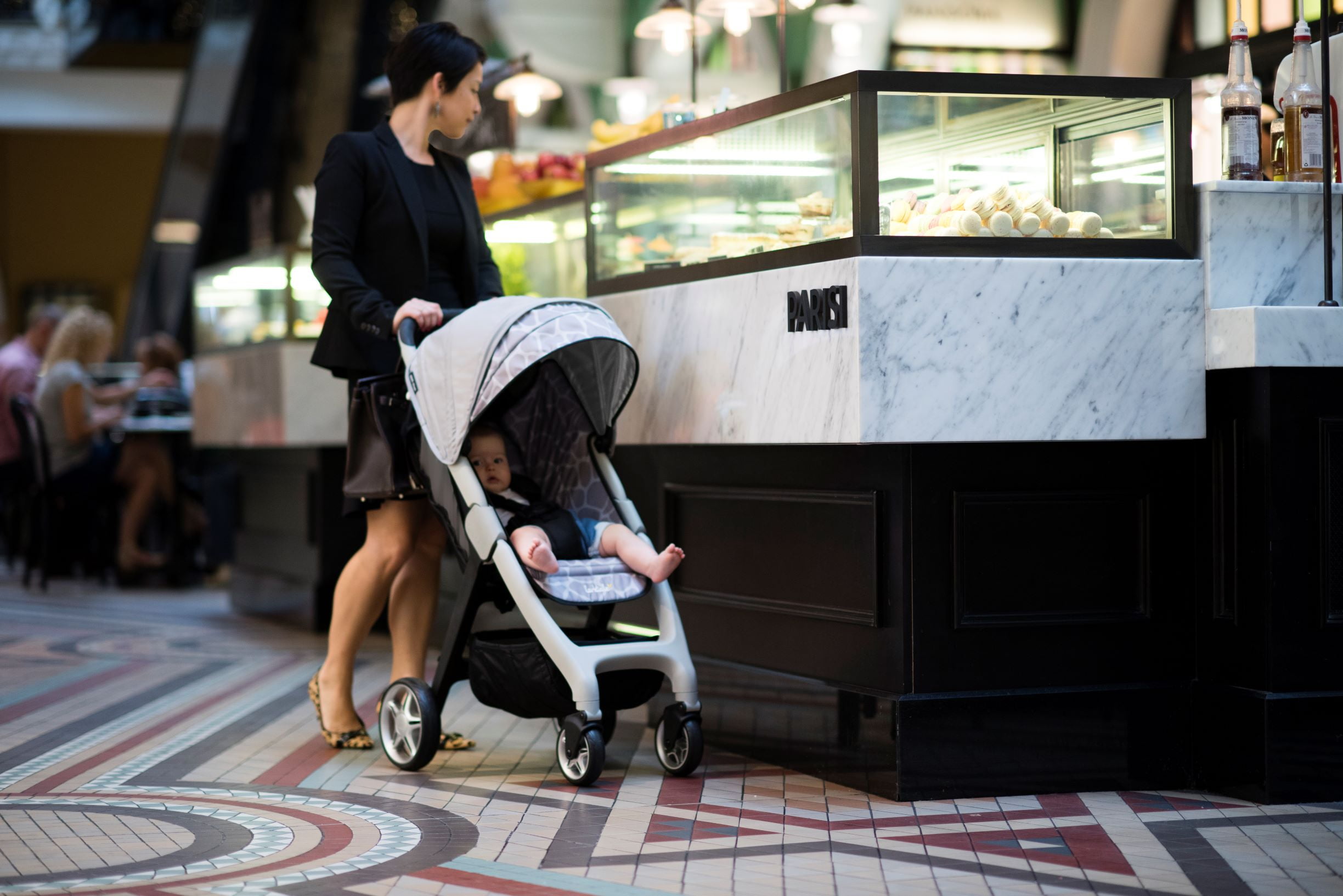 Larktale Chit Chat Compact Lightweight Travel Stroller, Mornington Grey - Image 9