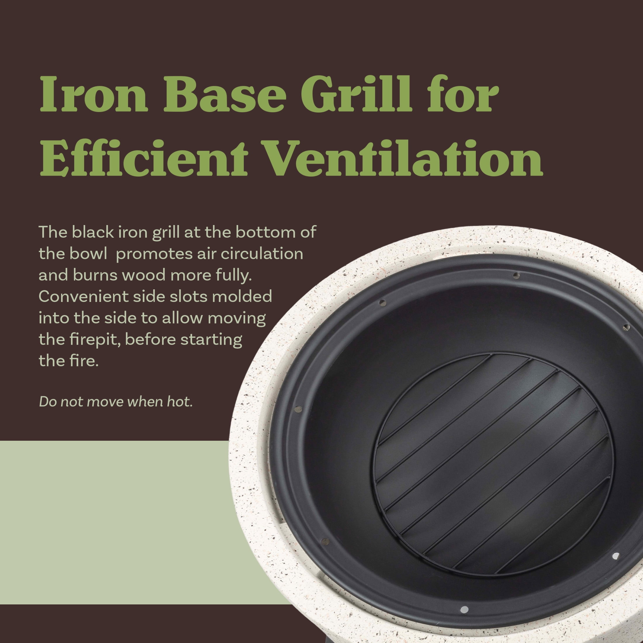 Pure Garden 21” Round Outdoor Fire Pit - Wood Fire Pits for Outside Patio - Image 8