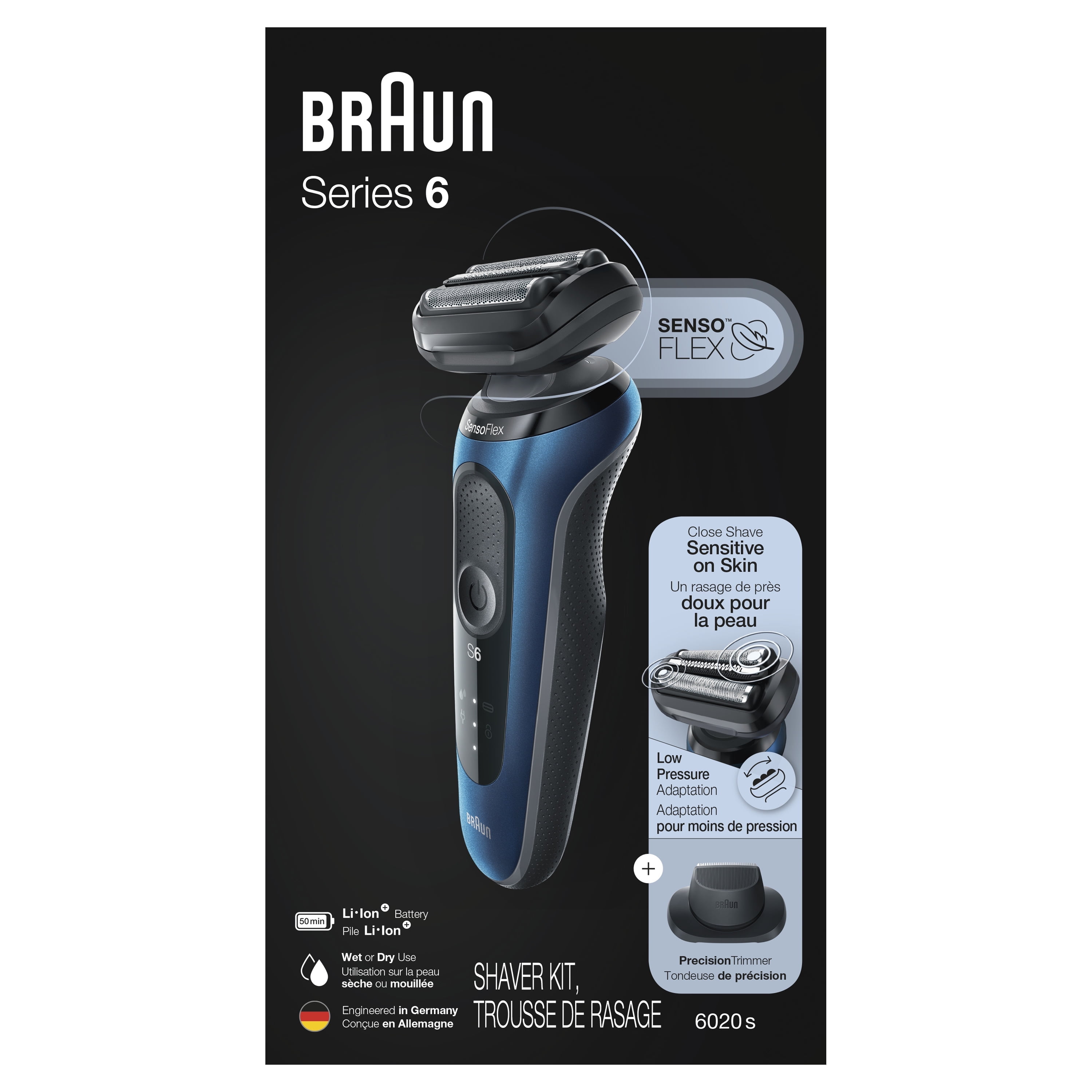 Braun Series 6 6020s Wet and Dry Men's Electric Shaver with Charging Stand - Image 4