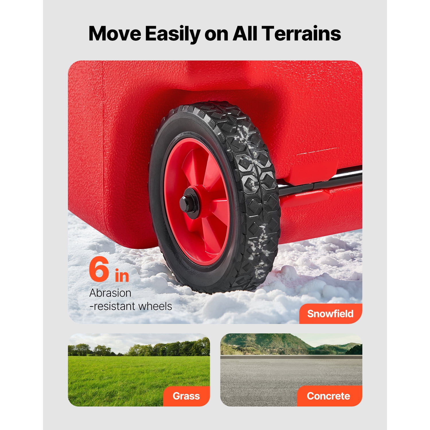 KFFKFF Fuel Carrier, 15-Gallon Capacity, Mobile Fuel Reservoir with Gravity & Manual Pump Options, Wheeled Fuel Storage Unit, 10 ft Transfer Hose & Hand-Operated Pump, Fuel Trolley for Motorboats - Image 5