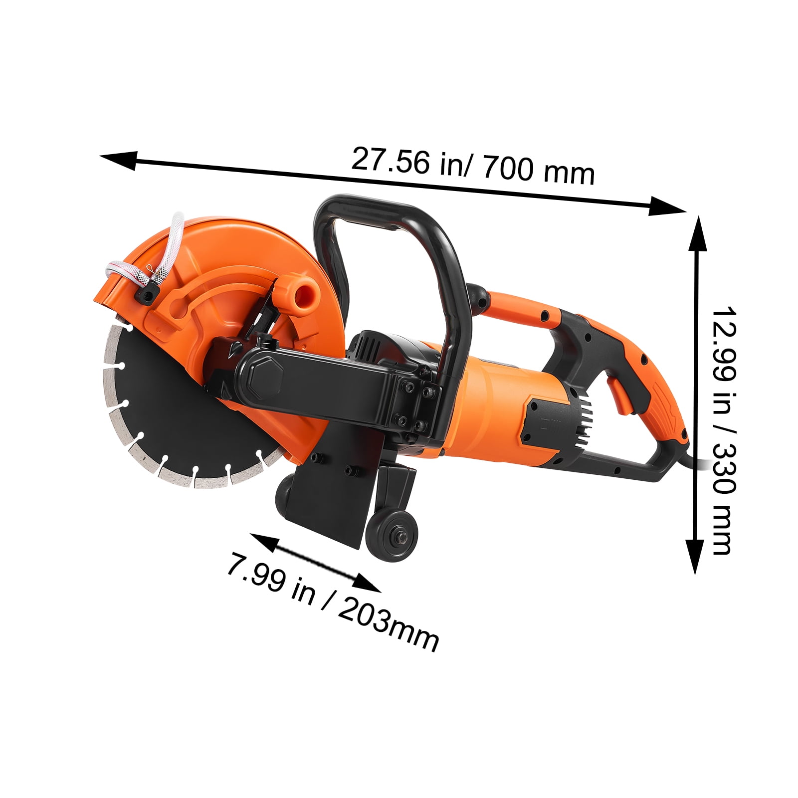 KFFKFF Electric Concrete Saw, 9-inch, 1800W Motor with 3.5-inch Cutting Depth, Wet/Dry Circular Saw with Water Line, Pump, and Blade for Cutting Stone and Brick - Image 6
