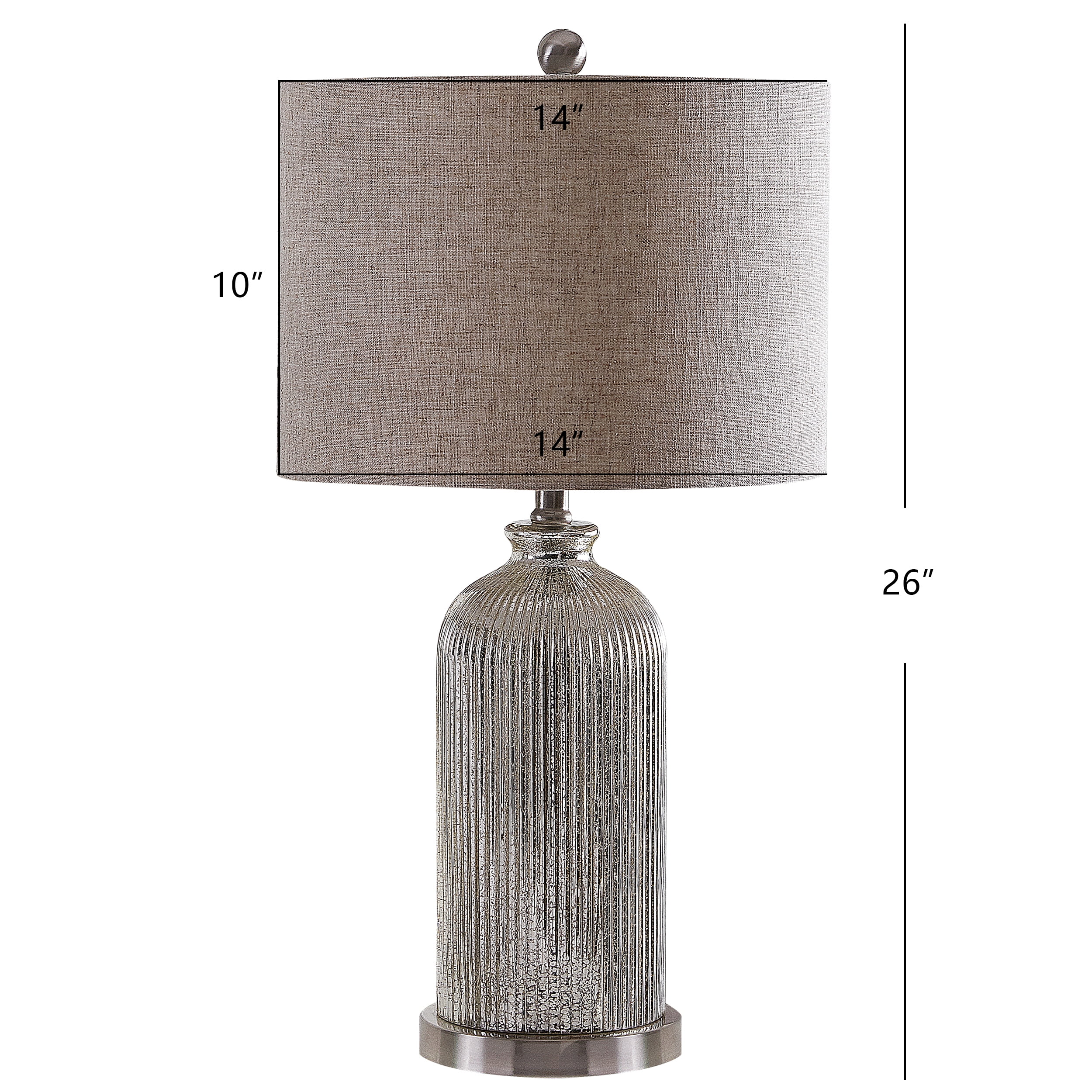 SAFAVIEH Ashson Rustic 26 in. H Table Lamp, Silver/Ivory - Image 5