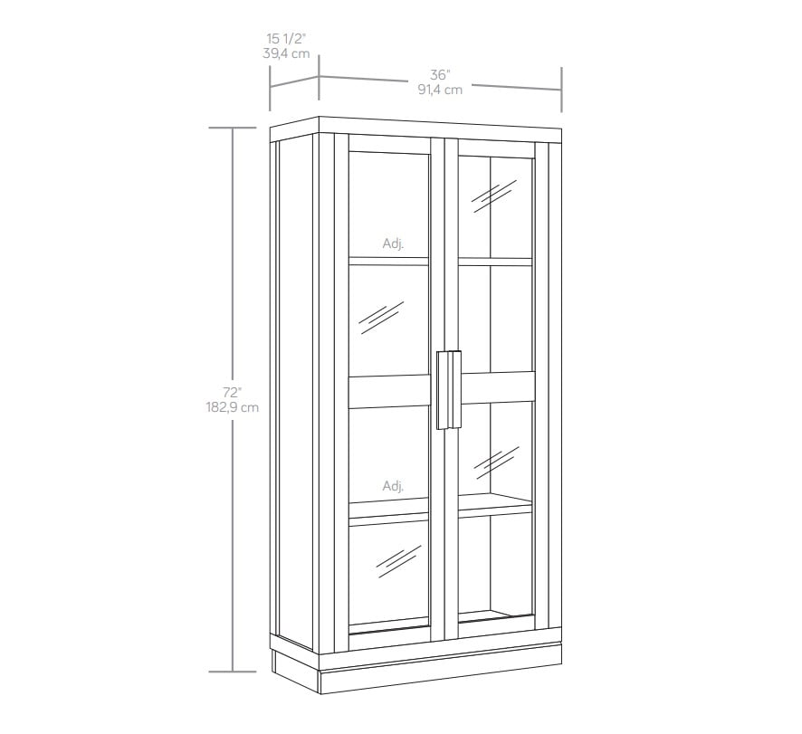 Better Homes & Gardens Ezra Glass Door Storage Accent Cabinet, Warm Walnut finish - Image 3