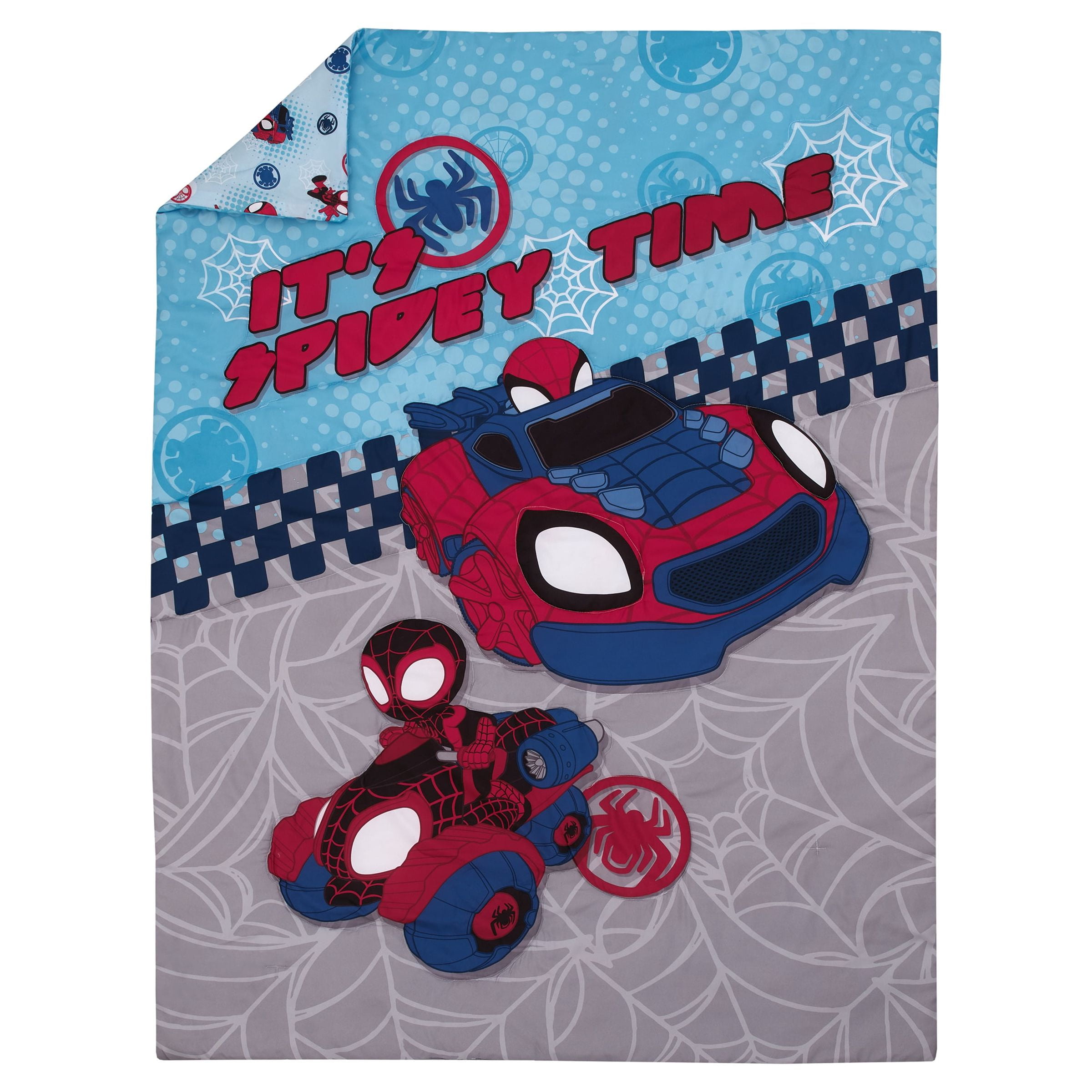 Marvel Spidey 5pc Toddler Bedding & Blanket Bundle, Toddler Bed, Boy, Blue, Polyester - Image 11