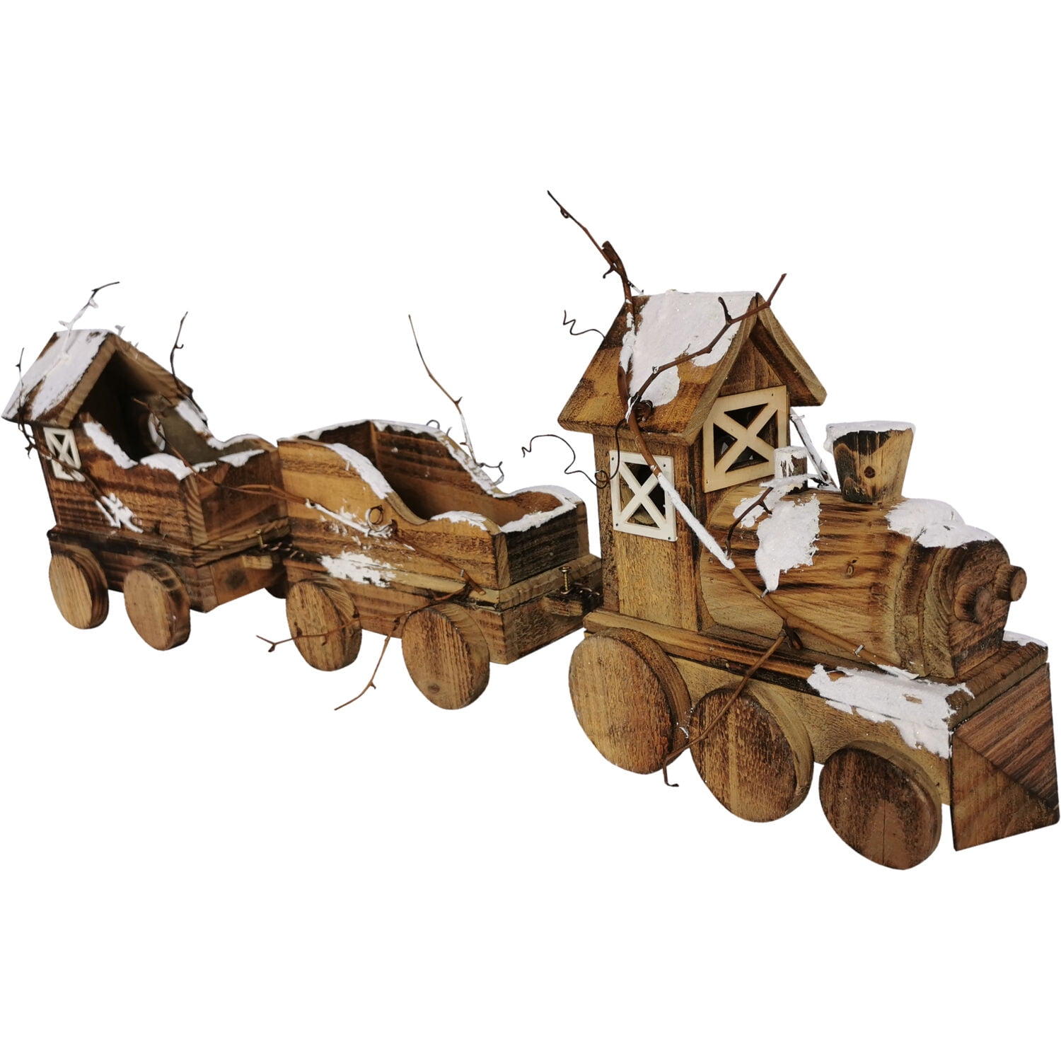 Fraser Hill Farm Woodland Christmas 7-Piece Decorating Kit: Tree Shelf, Lighted Barn, Train, Wall Sign, Snowman, and 2 Birdhouse Ornaments - Image 4
