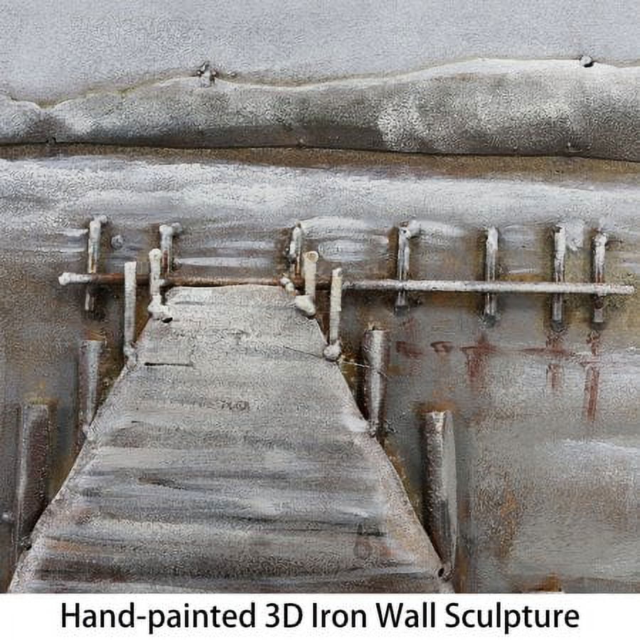 Empire Art Direct PMO-140127-4824 Primo Mixed Media Hand Painted Iron Wall Sculpture - Pier - Image 3