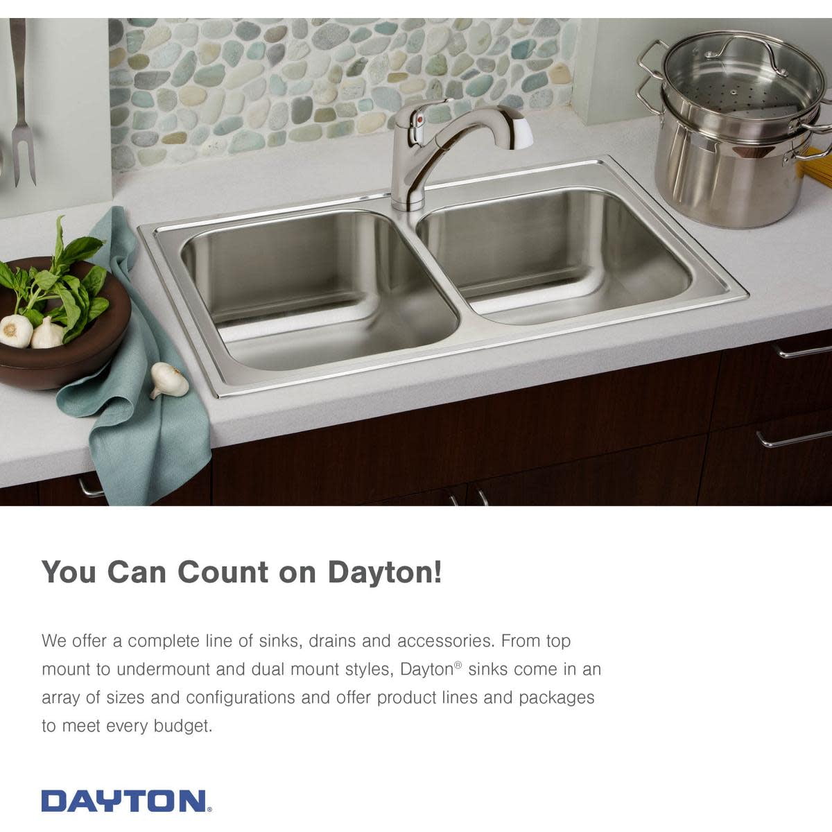 Elkay Dayton Stainless Steel 25" x 21-1/4" x 5-3/8", Single Bowl Drop-in Sink - Image 2