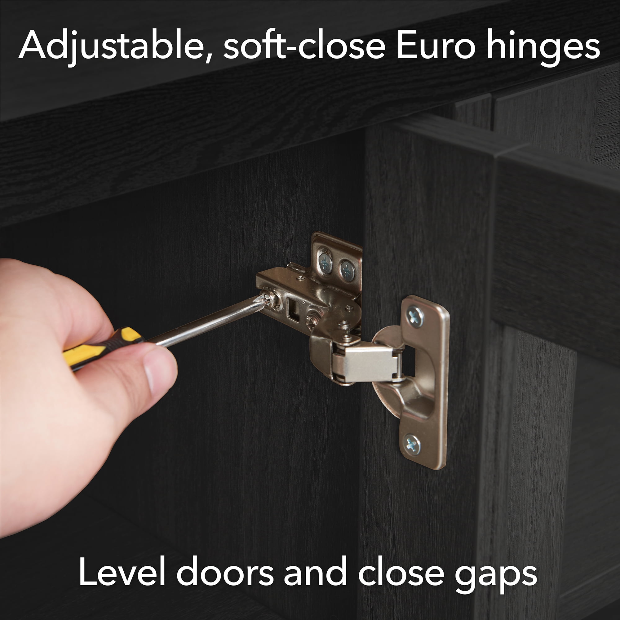 Evelyn&Zoe 68" Black Grain TV Stand - Image 6